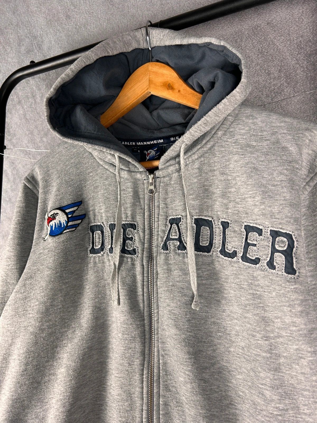 Vintage Die Adler Mannheim grey zip hoodieb ig logo spellout Size US M / EU 48-50 / 2 - 3 Thumbnail