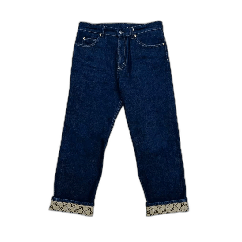 Gucci Gucci Denim Pants with Logo Print Size US 34 / EU 50 - 1 Thumbnail
