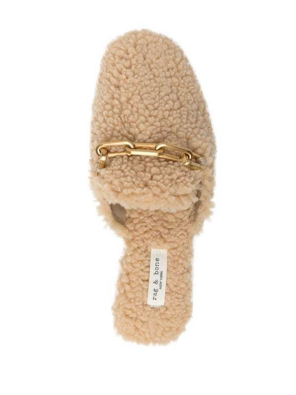 Rag & Bone RAG & BONE ESSEX FAUX SHEARLING SLIDES SHOES gold hardware Size US 10 / IT 40 - 2 Thumbnail