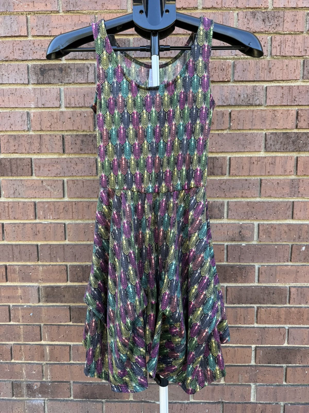 Other Xhilaration Tank Dress Tiered Layer Leaf Feather A-line Size XS / US 0-2 / IT 36-38 - 1 Thumbnail