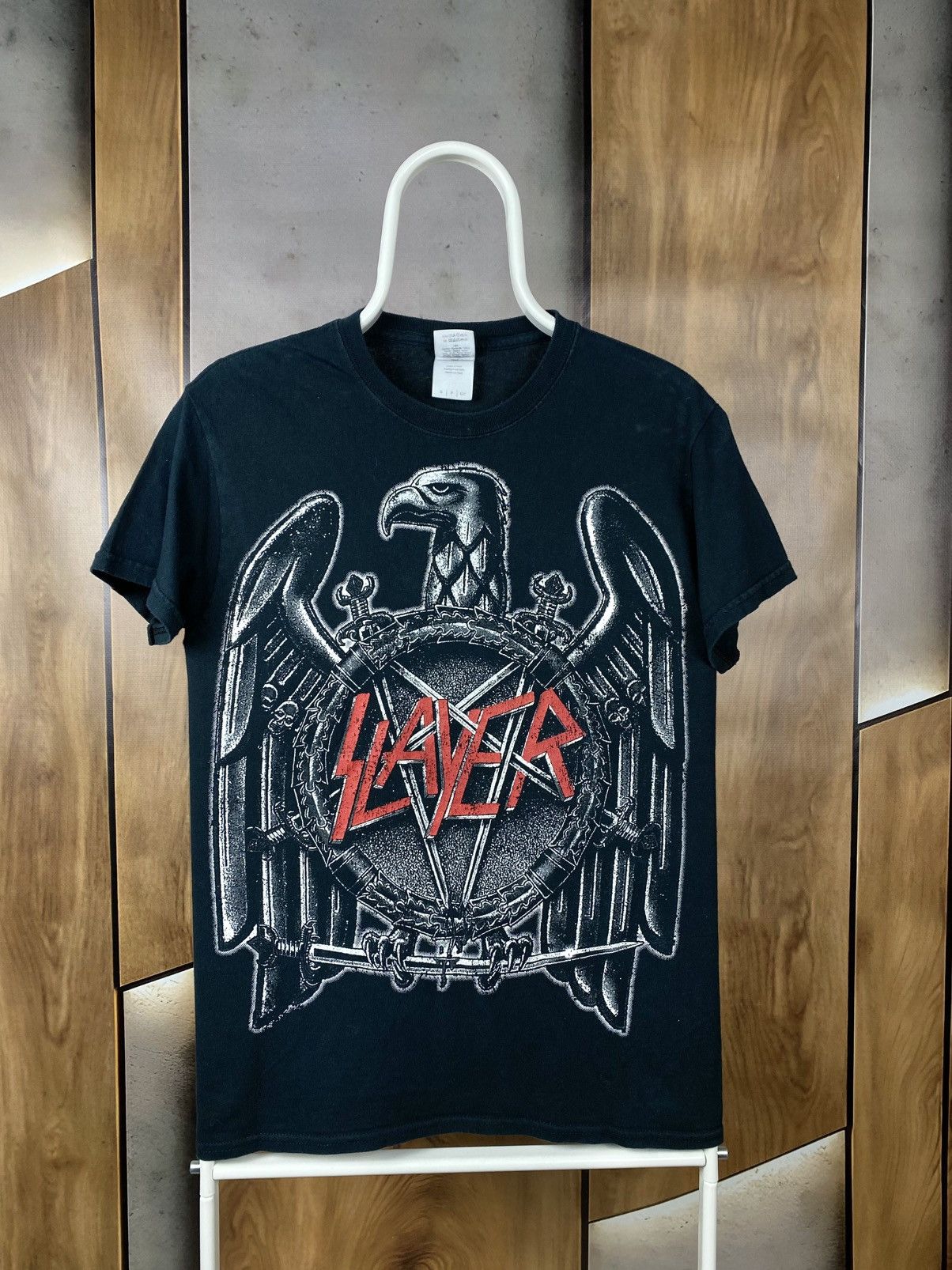 Band Tees 🎸Vintage 00s T-Shirt Slayer Silver Eagle Overprint Rock Tee🎸 Size US S / EU 44-46 / 1 - 1 Thumbnail