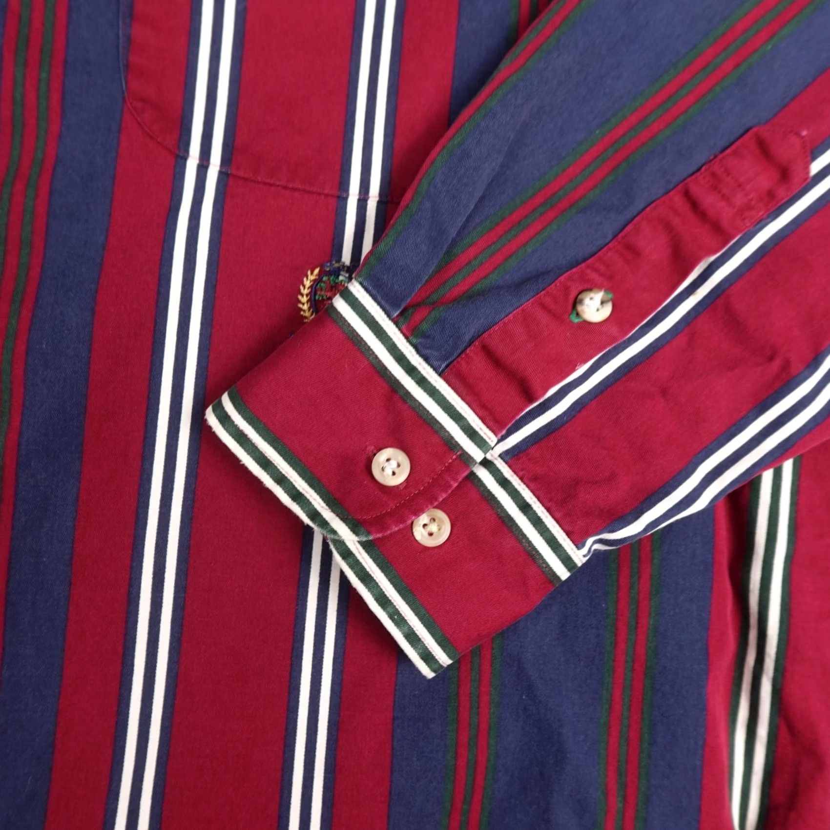 Tommy Hilfiger VINTAGE Tommy Hilfiger Shirt Mens L Stripe Button-Down Long Sleeve Crest 90s Retro Size US L / EU 52-54 / 3 - 5 Thumbnail