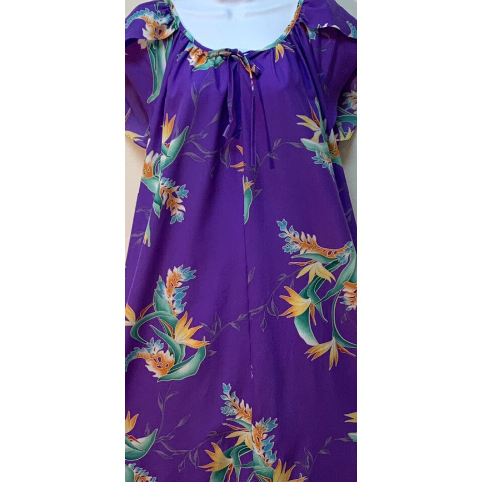 Hilo Hattie VINTAGE HILO HATTIE Muumuu Dress Hawaiian Purple Floral Bird of Paradise Women L Size L / US 10 / IT 46 - 3 Thumbnail