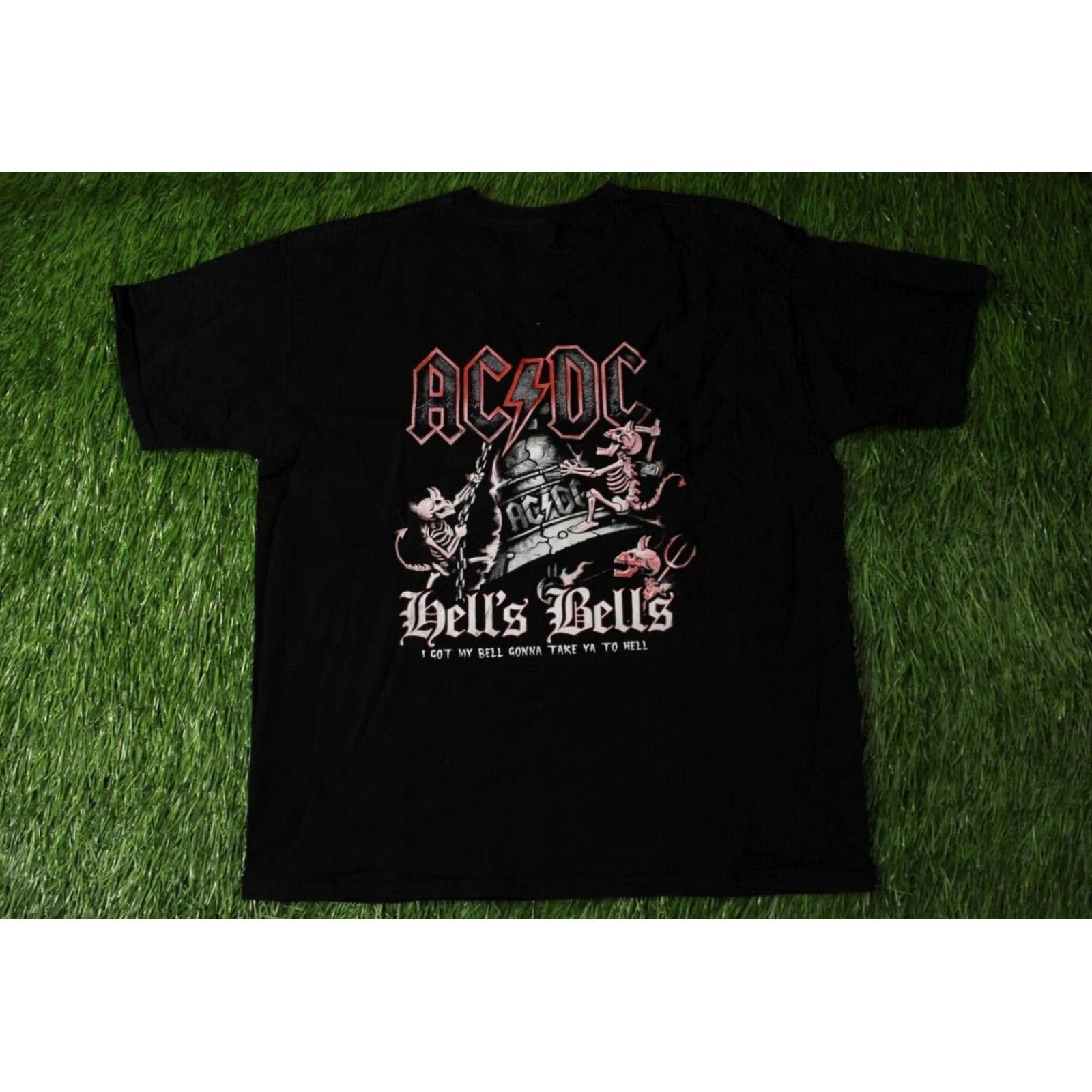 Vintage AC/DC Black Death Men Shirt XL Cotton T-Shirt Hard Rock Vintage? No Size US XL / EU 56 / 4 - 2 Thumbnail