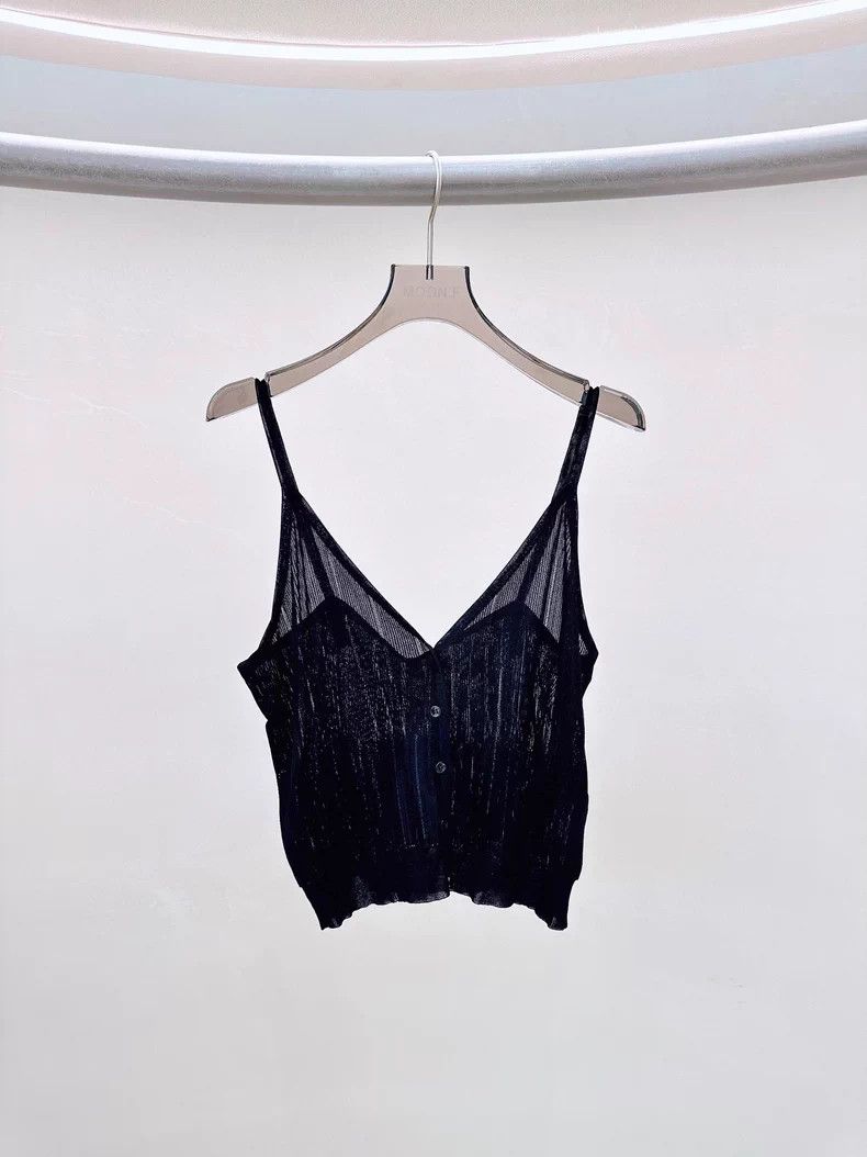 Yves Saint Laurent YSL Black Knit Sleeveless Top - dmc Size US XL / EU 56 / 4 - 1 Thumbnail