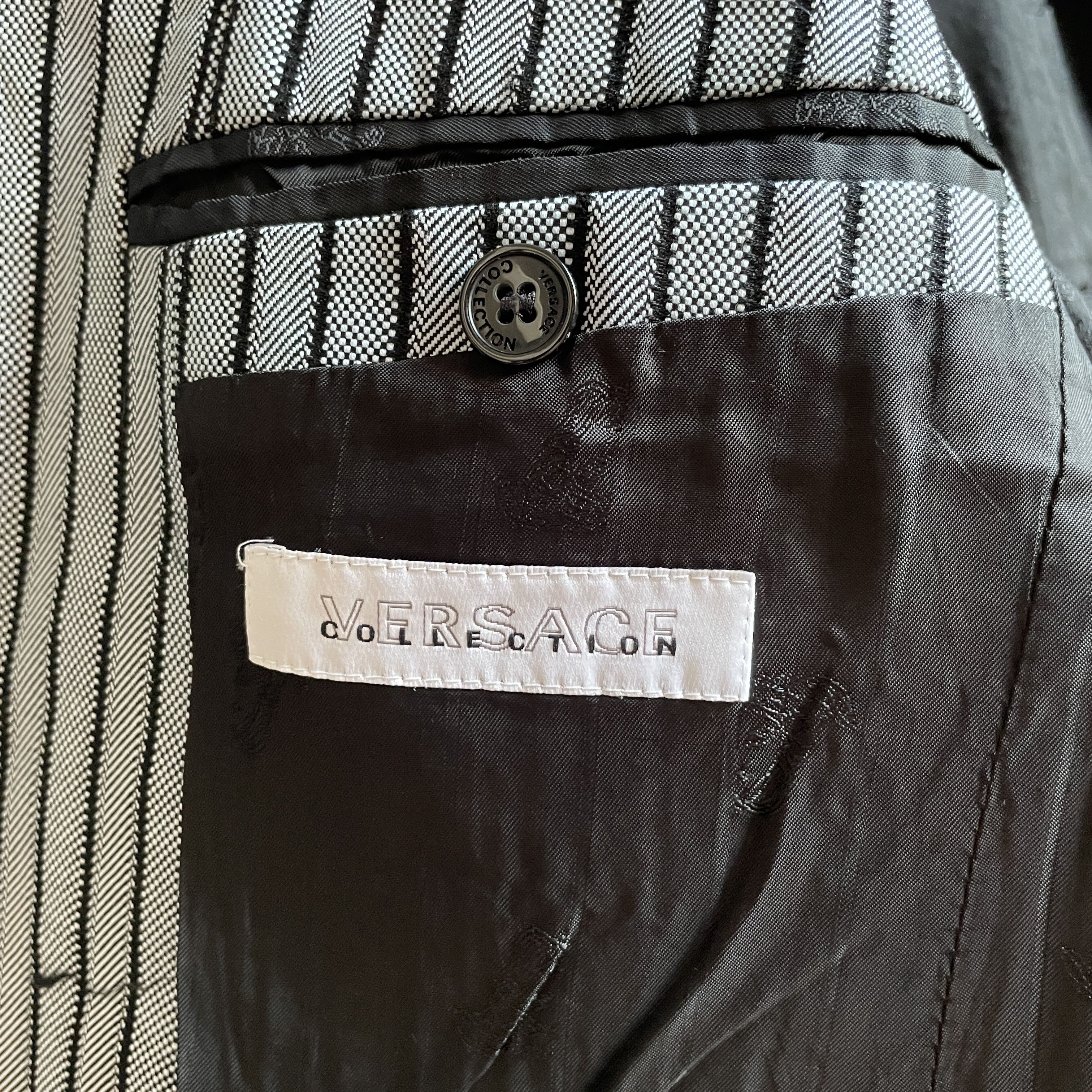 Versace Versace Collection Peak Lapels Striped Cotton Blazer Size 36R - 9 Thumbnail