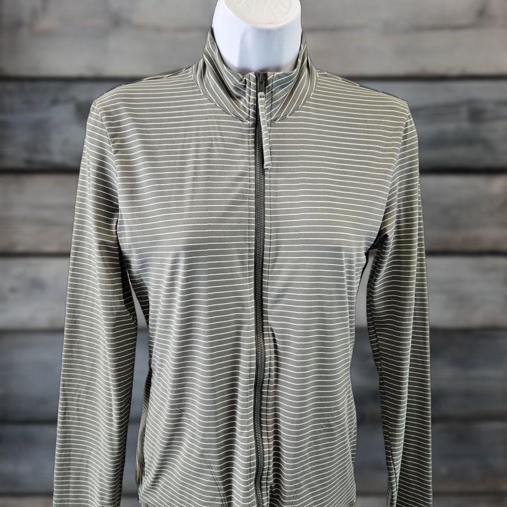 Vintage Carve Designs Womens Full Zip Jacket Sz Small Striped Long Sleeve Activewear Jacket Size S / US 4 / IT 40 - 1 Thumbnail