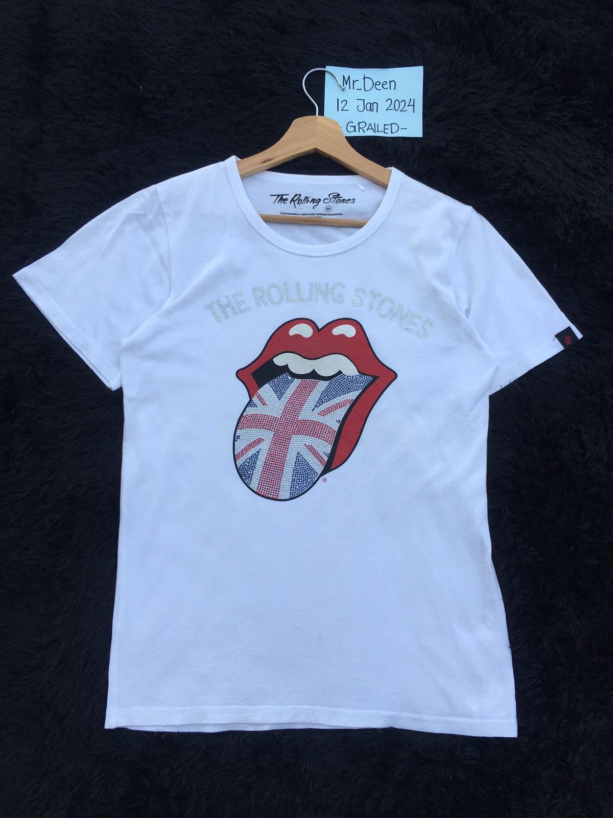 Band Tees Rare The Rolling Stones Rhinestones US Flag Tshirt Size US S / EU 44-46 / 1 - 2 Thumbnail