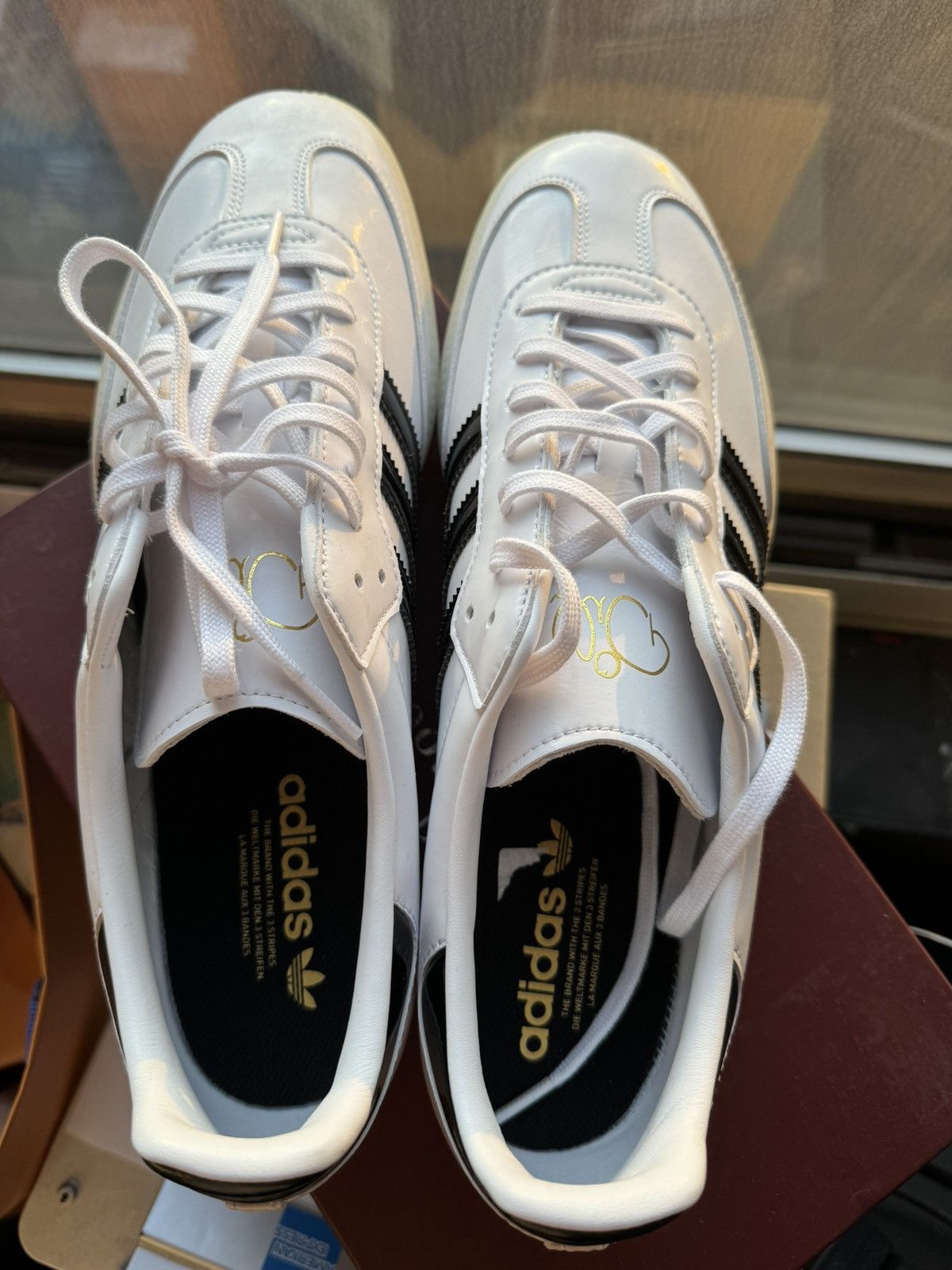 Adidas Patent Sambas Size US 13 / EU 46 - 5 Thumbnail
