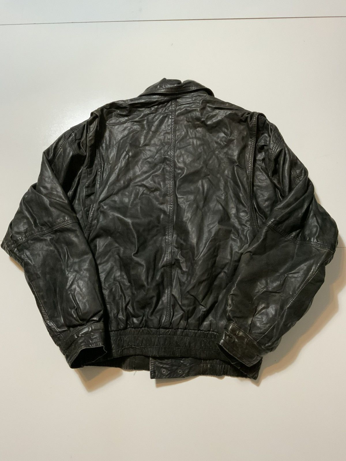 Vintage Vintage Motorcycle Bike Lamb Goat Skin Zip Bomber Jacket Size US L / EU 52-54 / 3 - 2 Thumbnail