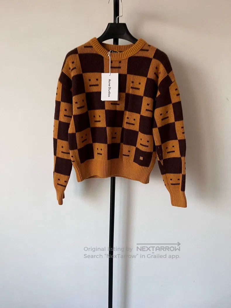 Acne Studios Acne Studios Plaid face expression long-sleeve wool sweate Size US XXS / EU 40 - 1 Thumbnail
