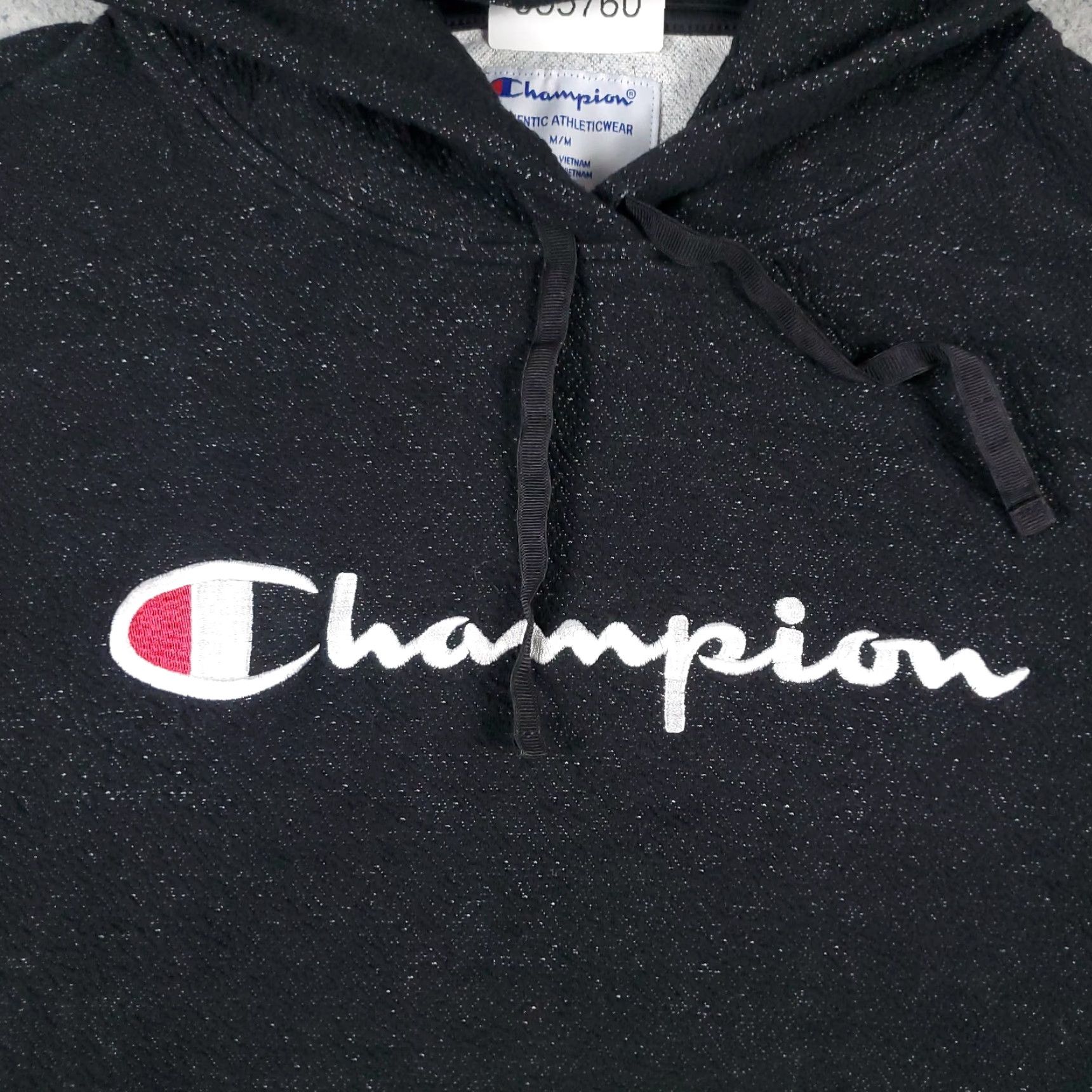 Champion VINTAGE Champion Hoodie Women’s Medium Black Casual Pullover All Seasons Logo Size M / US 6-8 / IT 42-44 - 2 Thumbnail