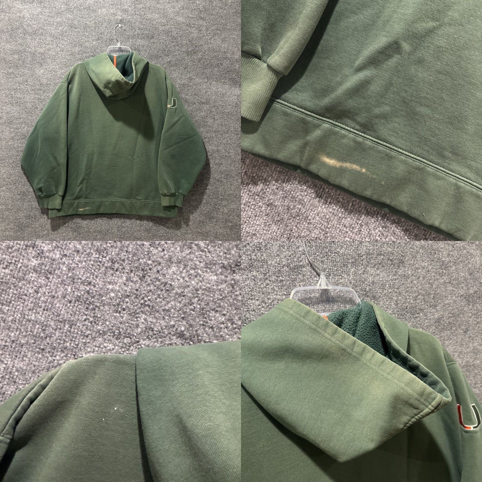 Nike VINTAGE Miami Hurricanes Nike Center Swoosh Faded Green Hoodie Men's Size L Green Pullover Mens L Size US L / EU 52-54 / 3 - 9 Thumbnail