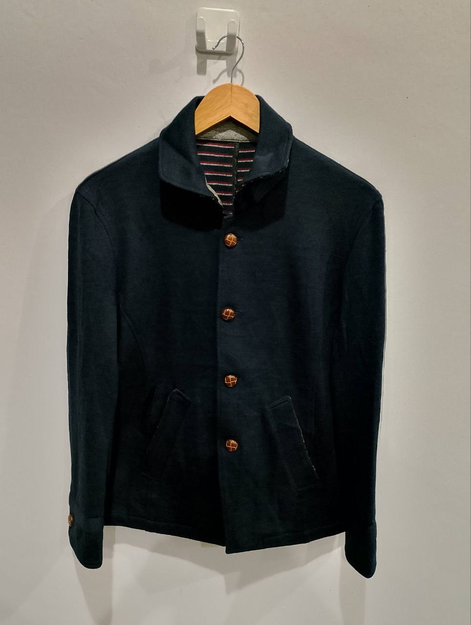Takeo Kikuchi TAKEO KIKUCHI Japan Plaid Dark Blue Wool Blend Jacket Size US S / EU 44-46 / 1 - 1 Thumbnail