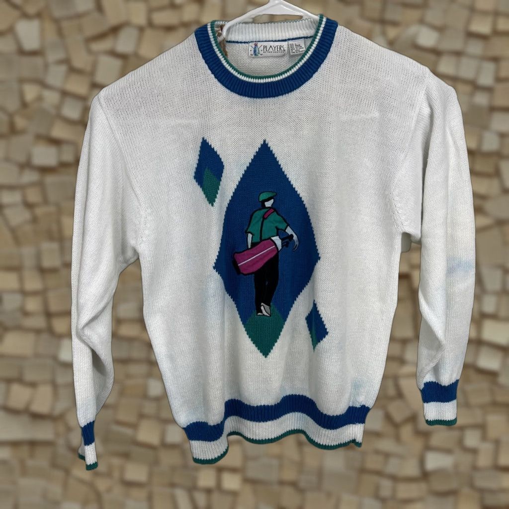 Van Heusen VINTAGE Van Heusen Players Pullover Sweater Knit Golf Sz Large Raime Cotton Mens Size US L / EU 52-54 / 3 - 1 Thumbnail