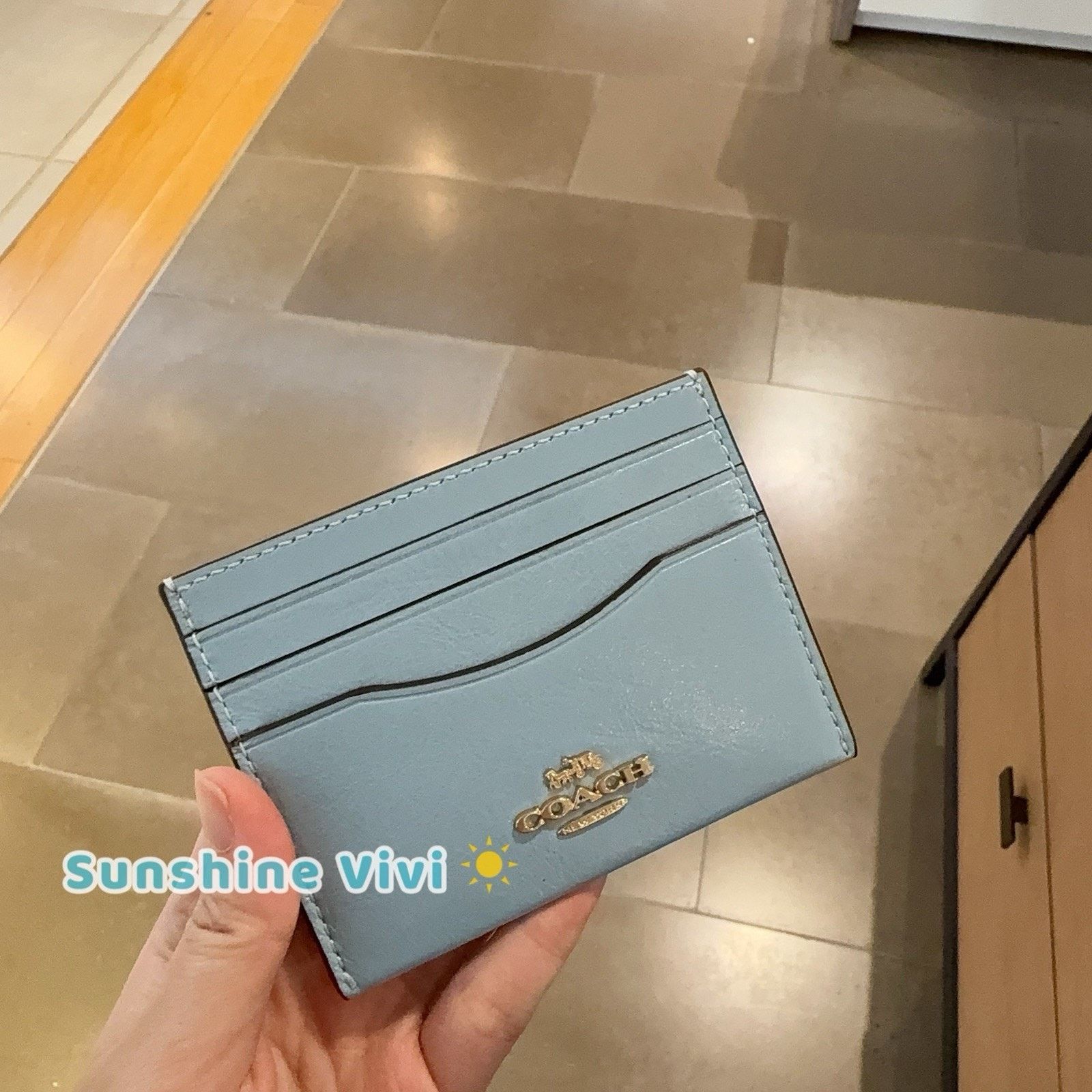 Coach NWT Coach Slim Id Card Case Powder Blue CBL81 Size ONE SIZE - 1 Thumbnail