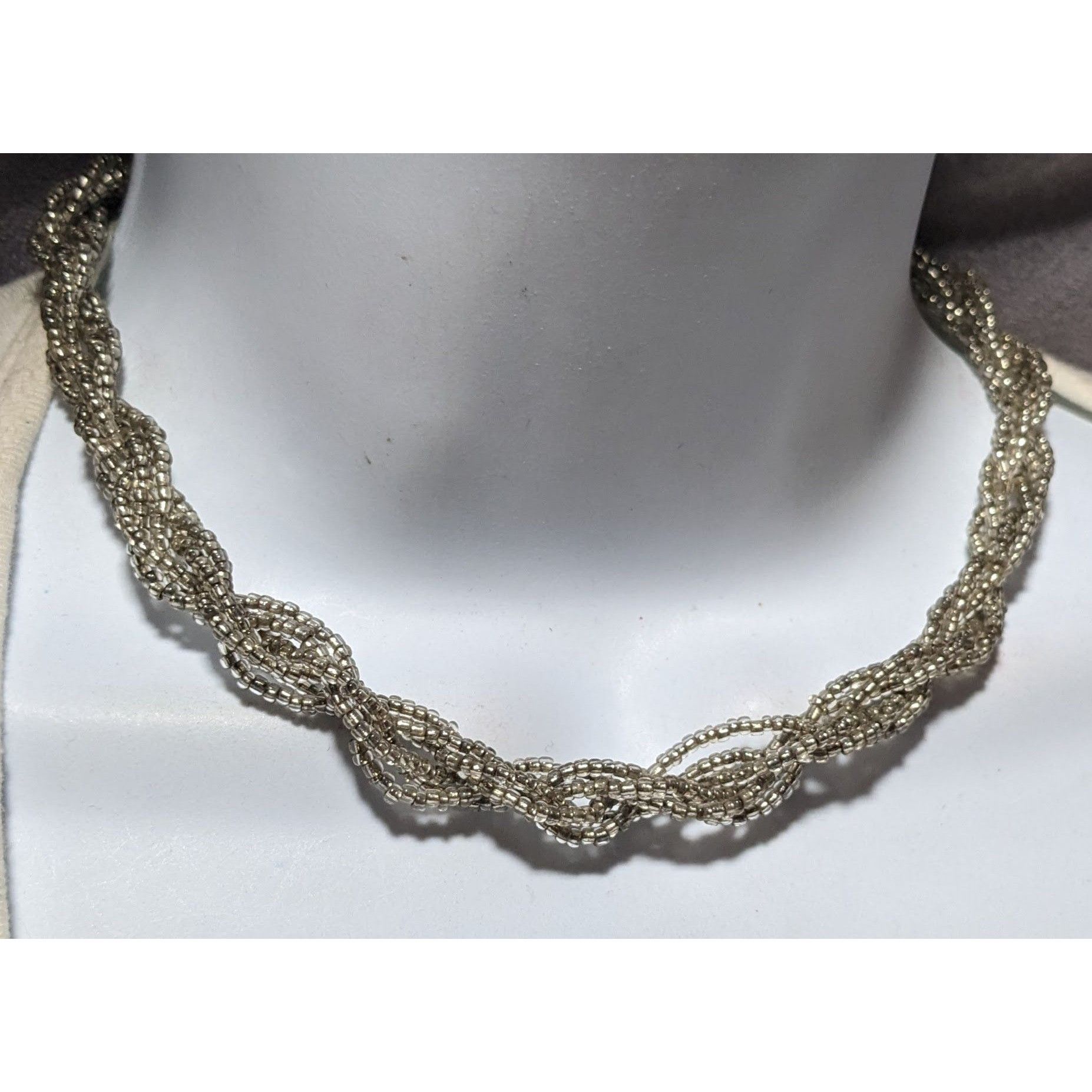 Other Twisted Silver Glass Seed Bead Necklace Size ONE SIZE - 6 Thumbnail