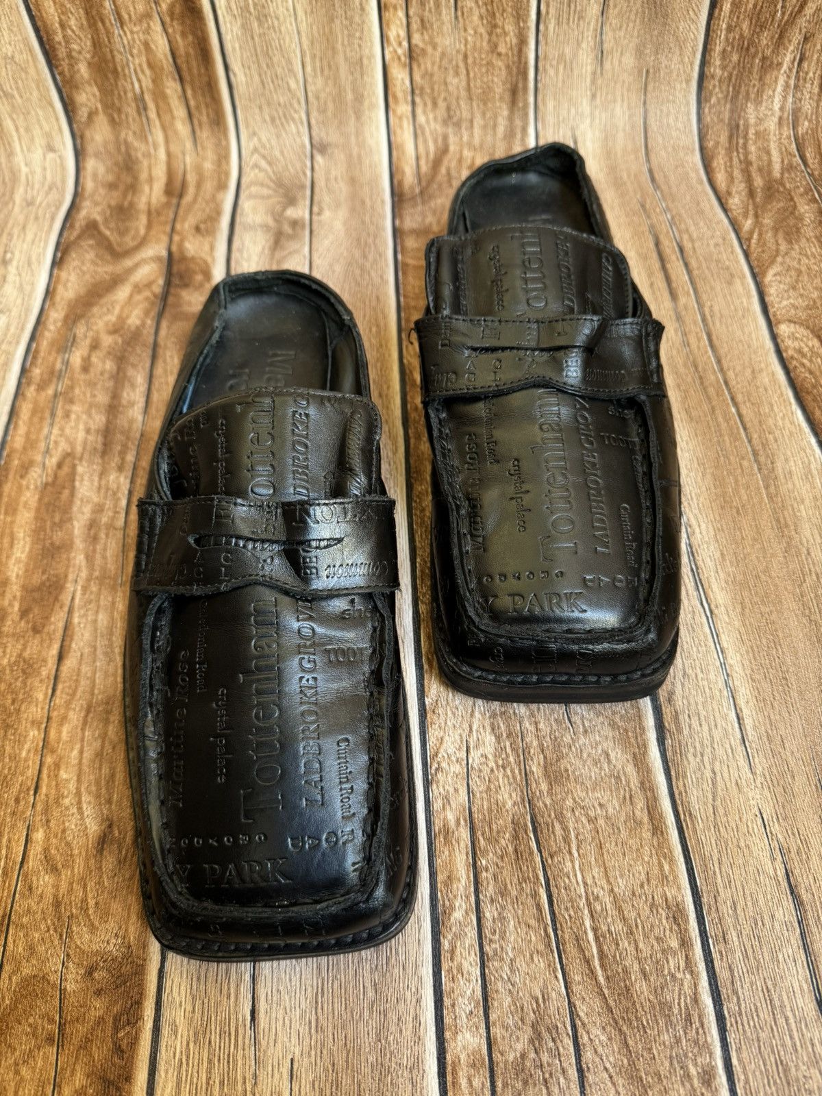 Martine Rose text embossed square toe mules Size US 8.5 / IT 38.5 - 2 Thumbnail