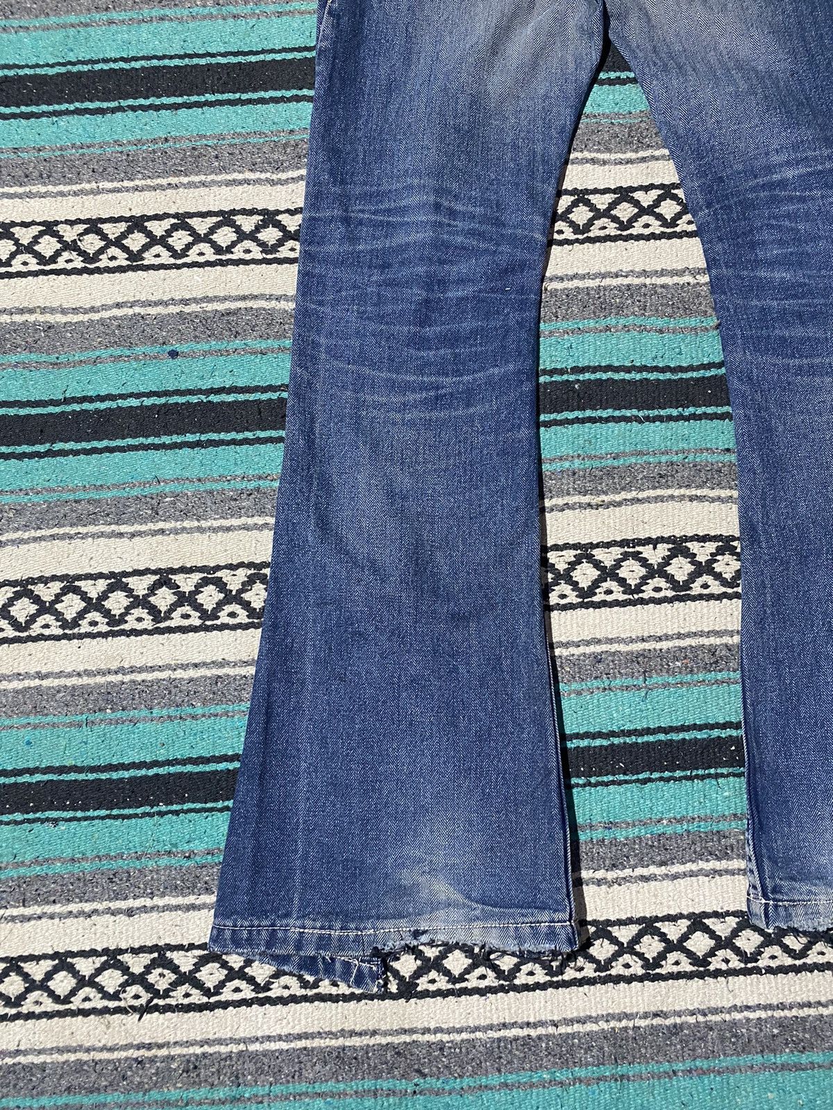 If Six Was Nine 2000s Johnbull Kojima Japan - Lace Up Spiral Cut Denim Pants Size US 31 - 11 Thumbnail