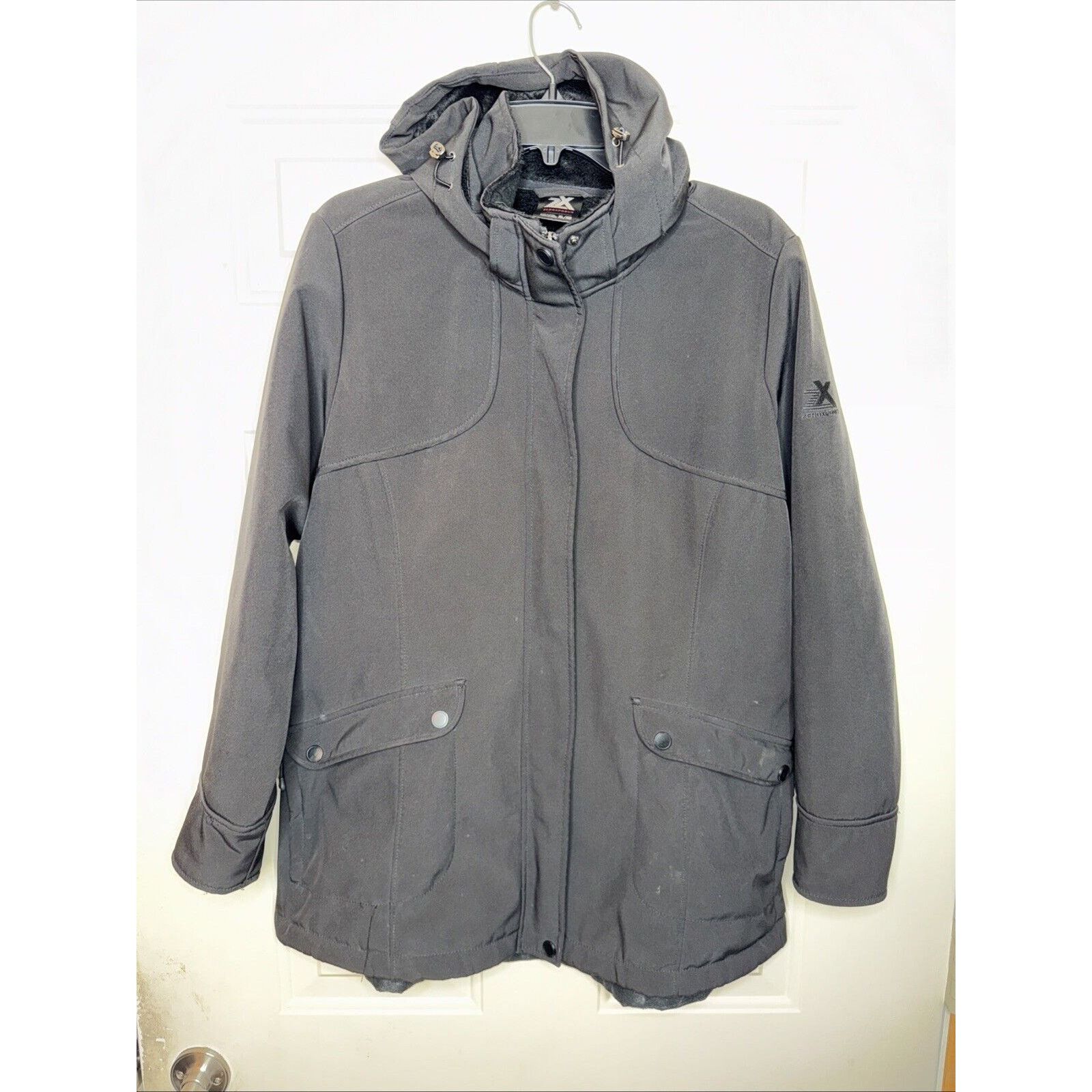 & Other Stories ZeroXposur Jacket Women’s XL Black Hooded Snap/Zip Fur Lined Size XL / US 12-14 / IT 48-50 - 1 Thumbnail