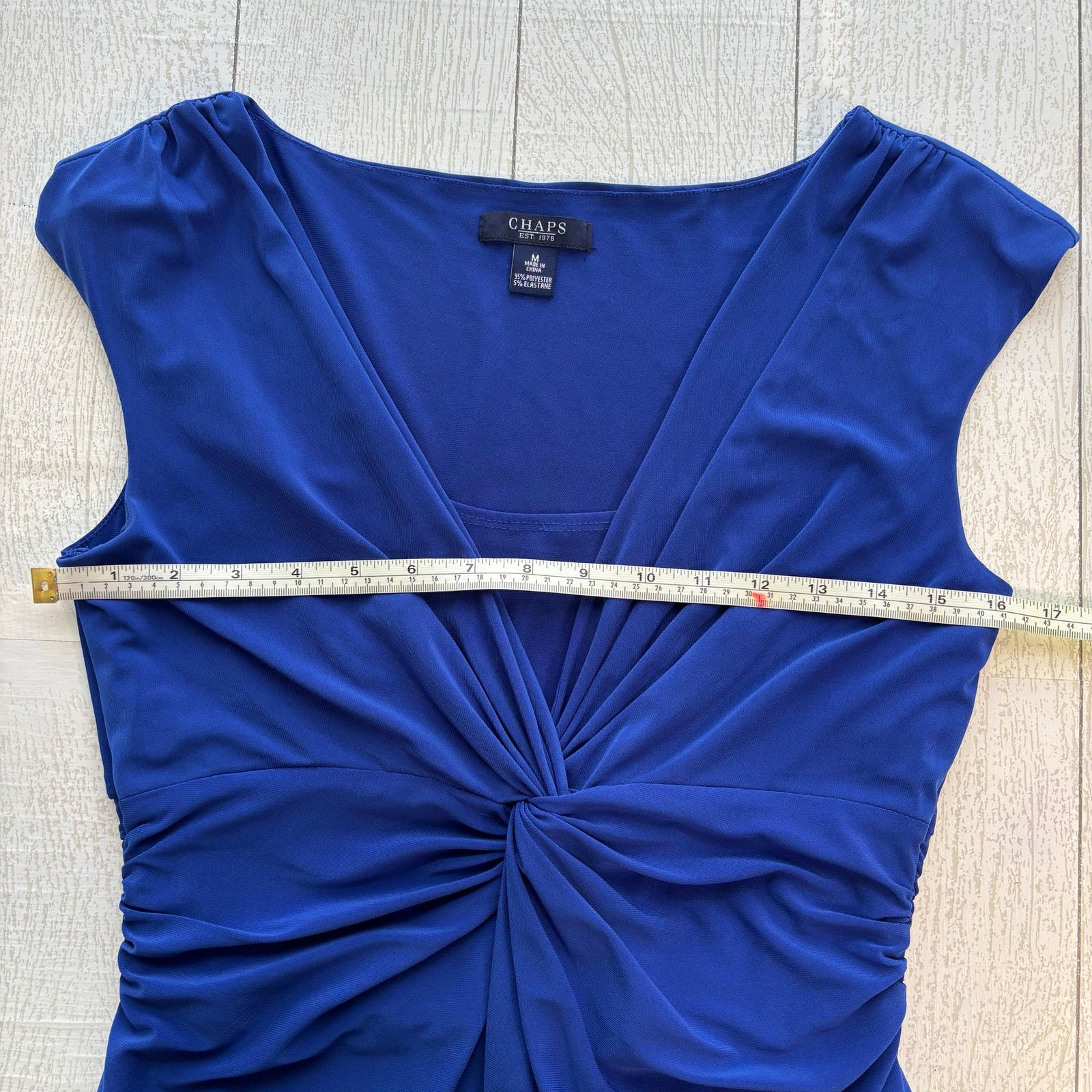 Chaps Chaps Women’s Blue Mid-Length Cap Sleeve Dress Size M Size M / US 6-8 / IT 42-44 - 6 Thumbnail