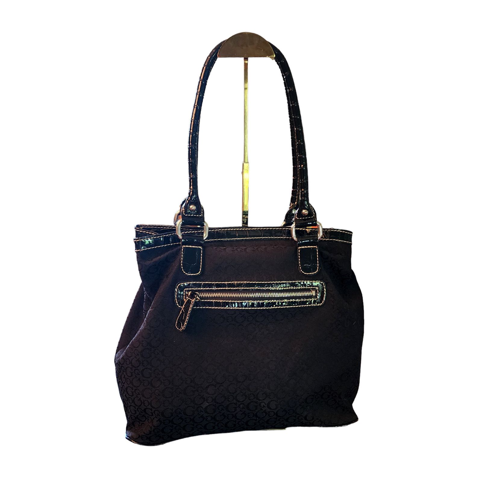 Guess Guess signature black fabric faux leather purse Bag handbag Size ONE SIZE - 2 Thumbnail
