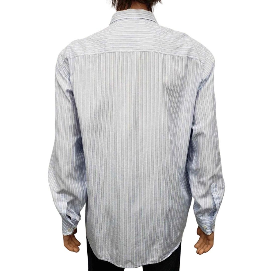 Johnston & Murphy JOHNSTON & MURPHY Dress Shirt Contrast Flip Cuff Neck Stripe Size US XL / EU 56 / 4 - 11 Thumbnail