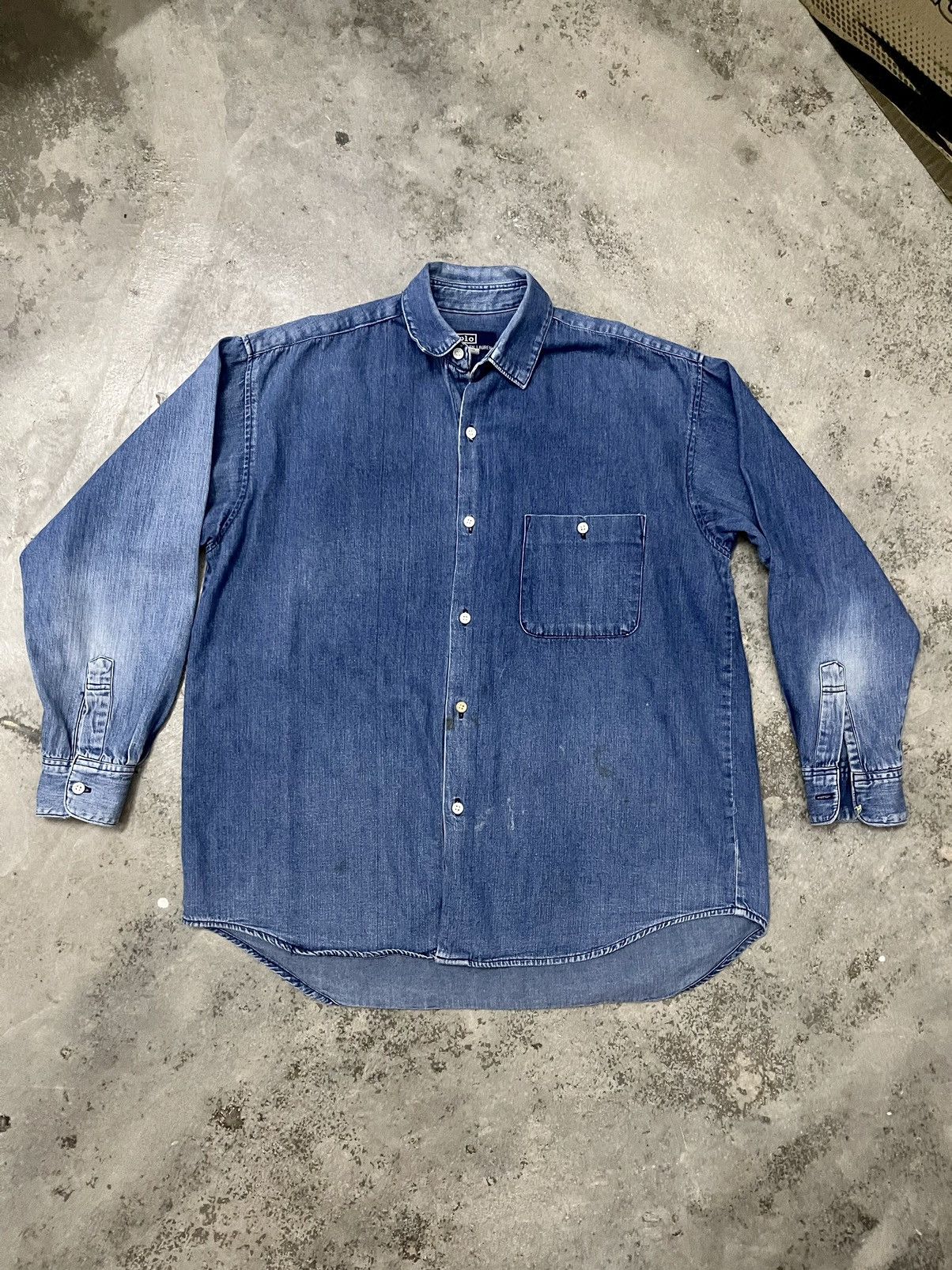 Polo Ralph Lauren POLO RALPH LAUREN DENIM SHIRTS SINGLE POCKET FADED Size US M / EU 48-50 / 2 - 1 Thumbnail