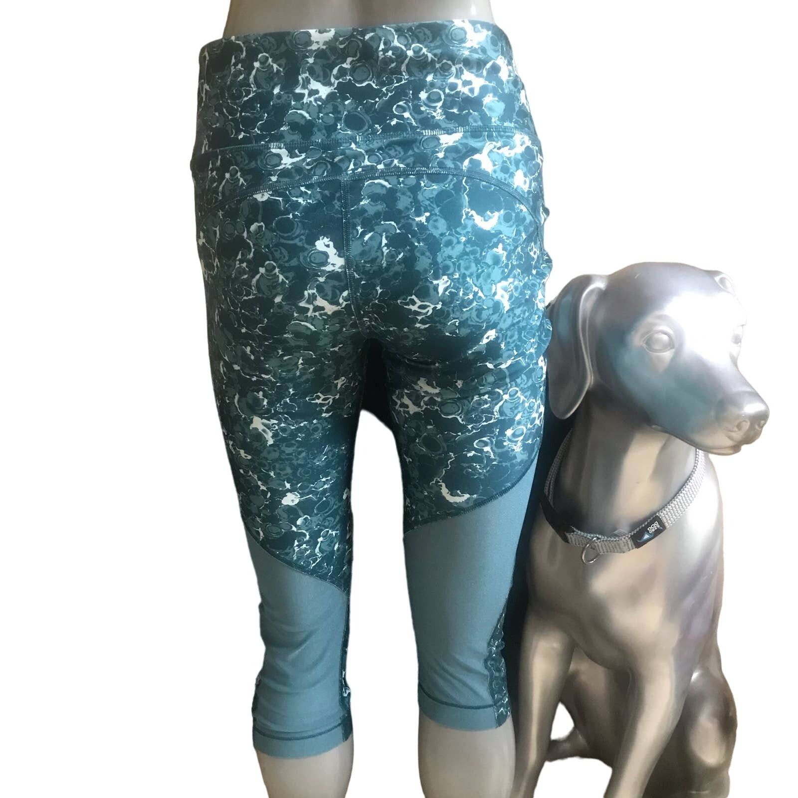 Under Armour Under Armour Compression Green Cropped Mesh Leggings Size L Size 29" - 2 Thumbnail