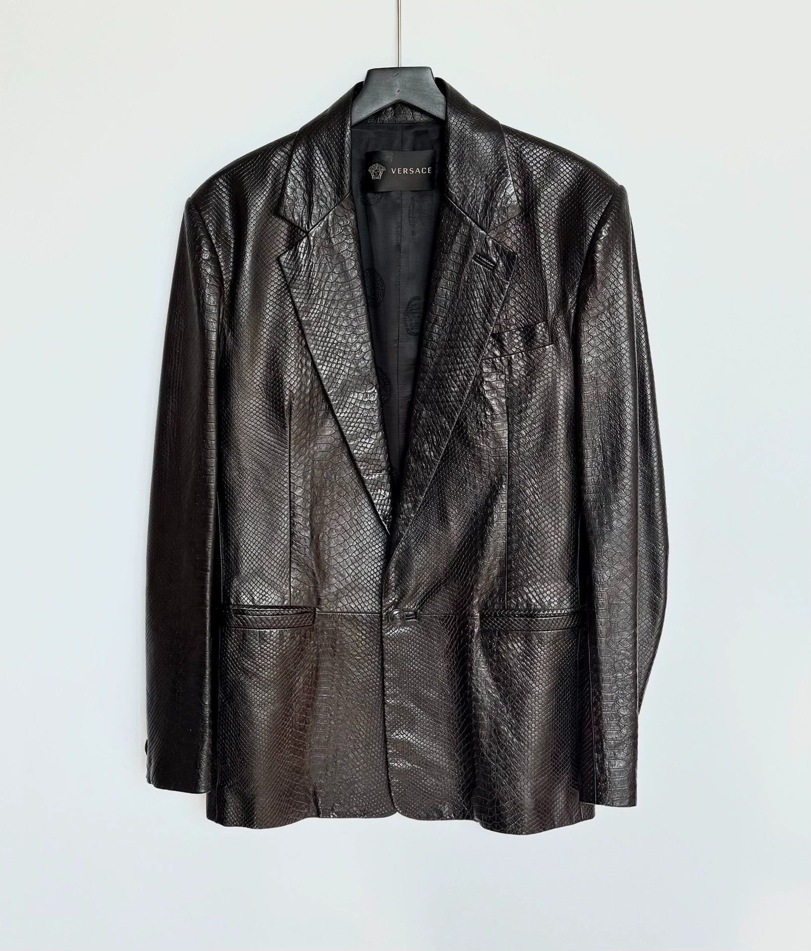Versace Versace Snake Print Leather Blazer Jacket 48 Size US M / EU 48-50 / 2 - 1 Thumbnail