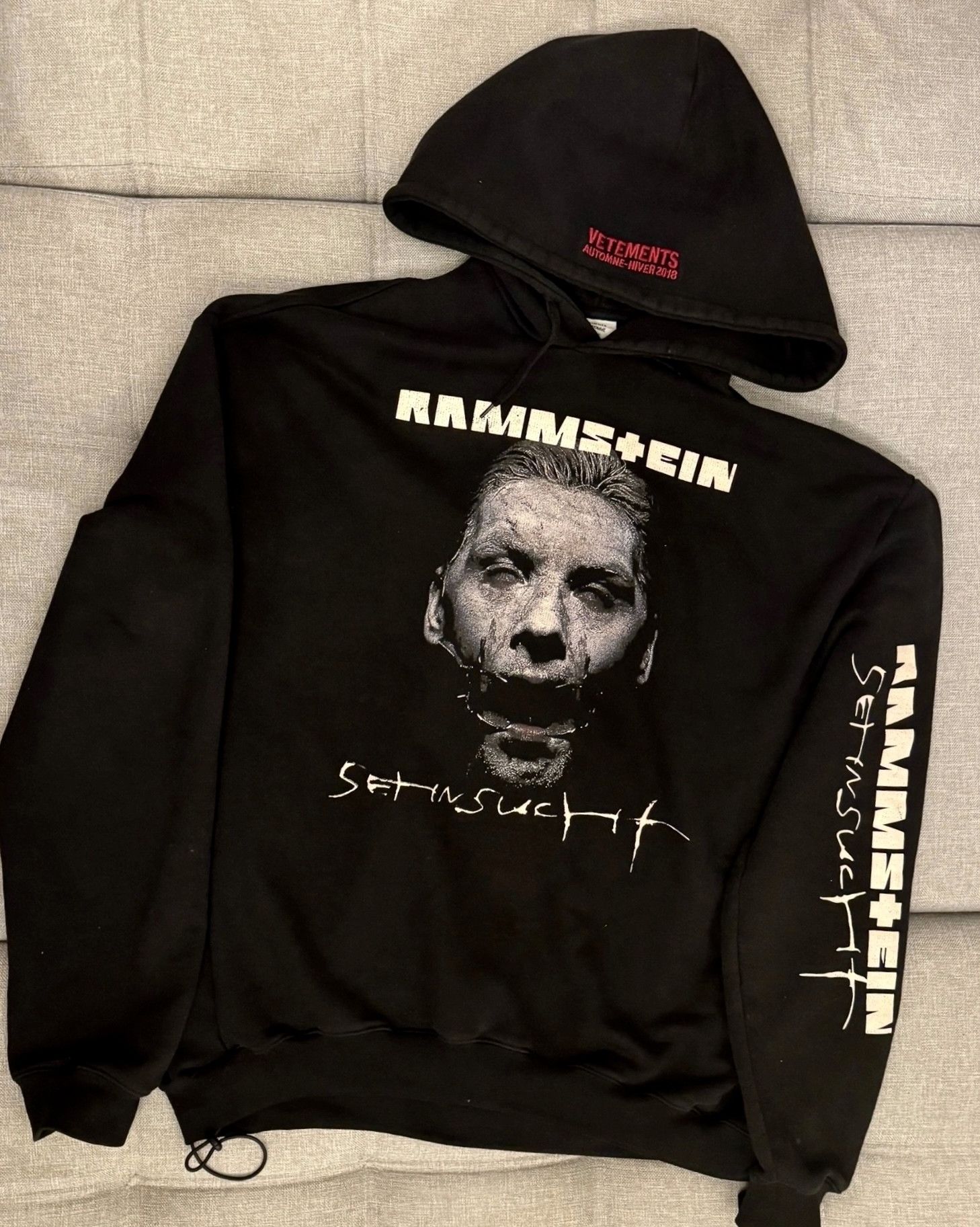 image of Vetements Rammstein Hoodie in Black, Men's (Size Small)