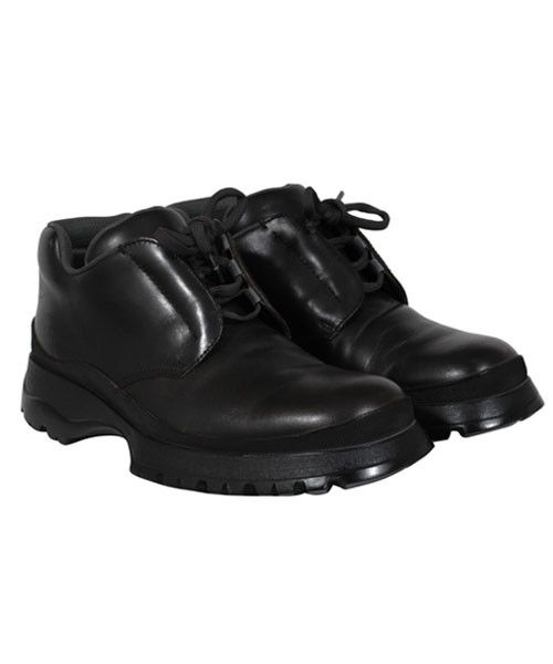 Prada Brixxen Mid Top Derby Shoes Black Leather Size US 8.5 / EU 41-42 - 1 Thumbnail