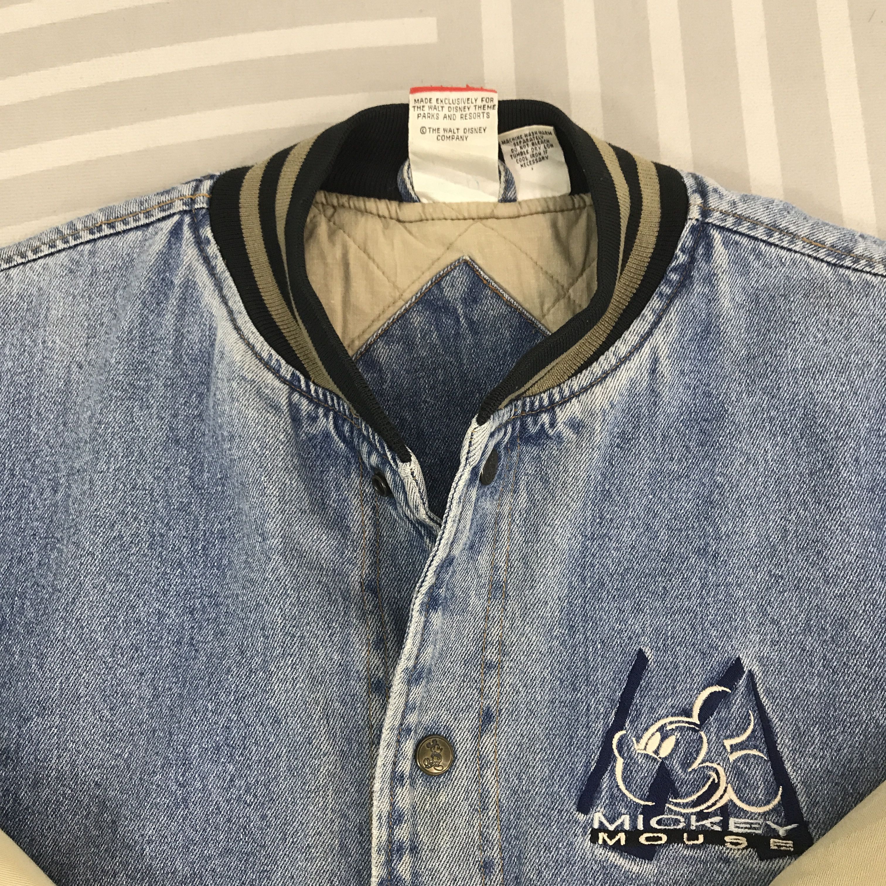 Japanese Brand × Mickey Inc × Vintage Mickey Mouse varsity design cotton snap Button up Jacket Size US L / EU 52-54 / 3 - 8 Thumbnail