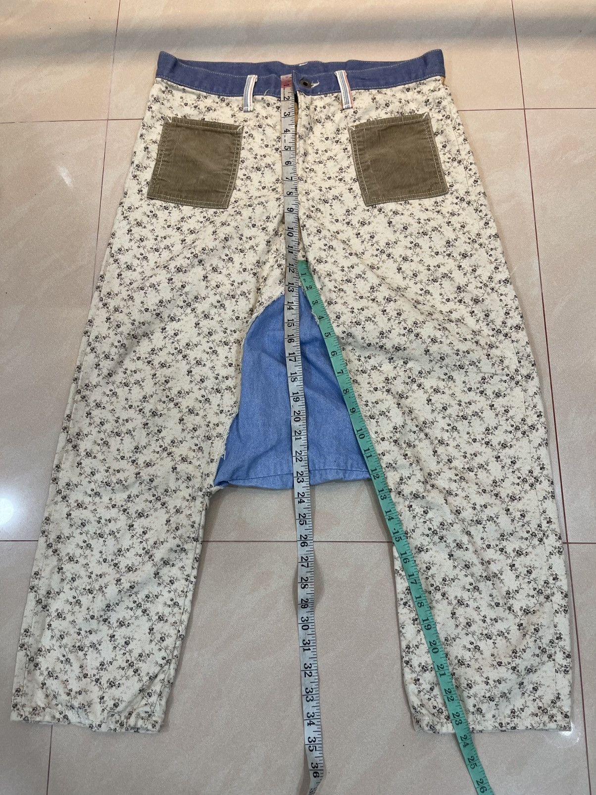 Kapital Kapital Floral Sarouel Pants Denim,All Over Pattern Size US 33 - 13 Thumbnail