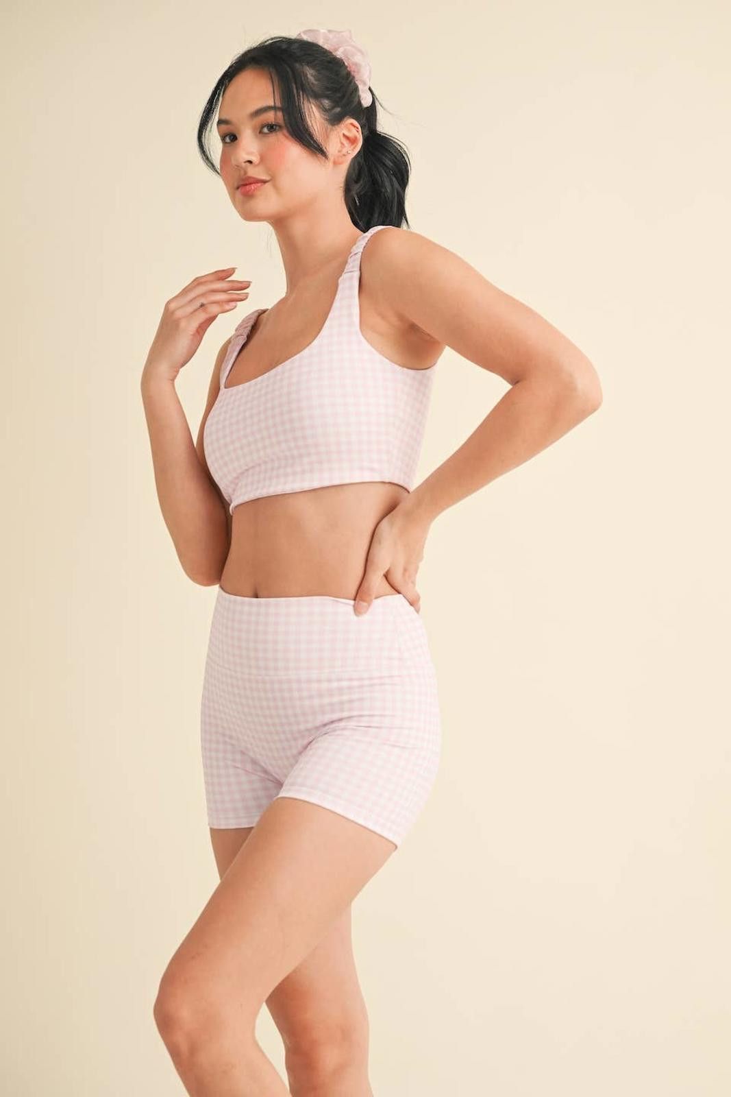 Christian Kimber Gingham Print Ruched Bra Top by Kimberly C Size ONE SIZE - 10 Thumbnail