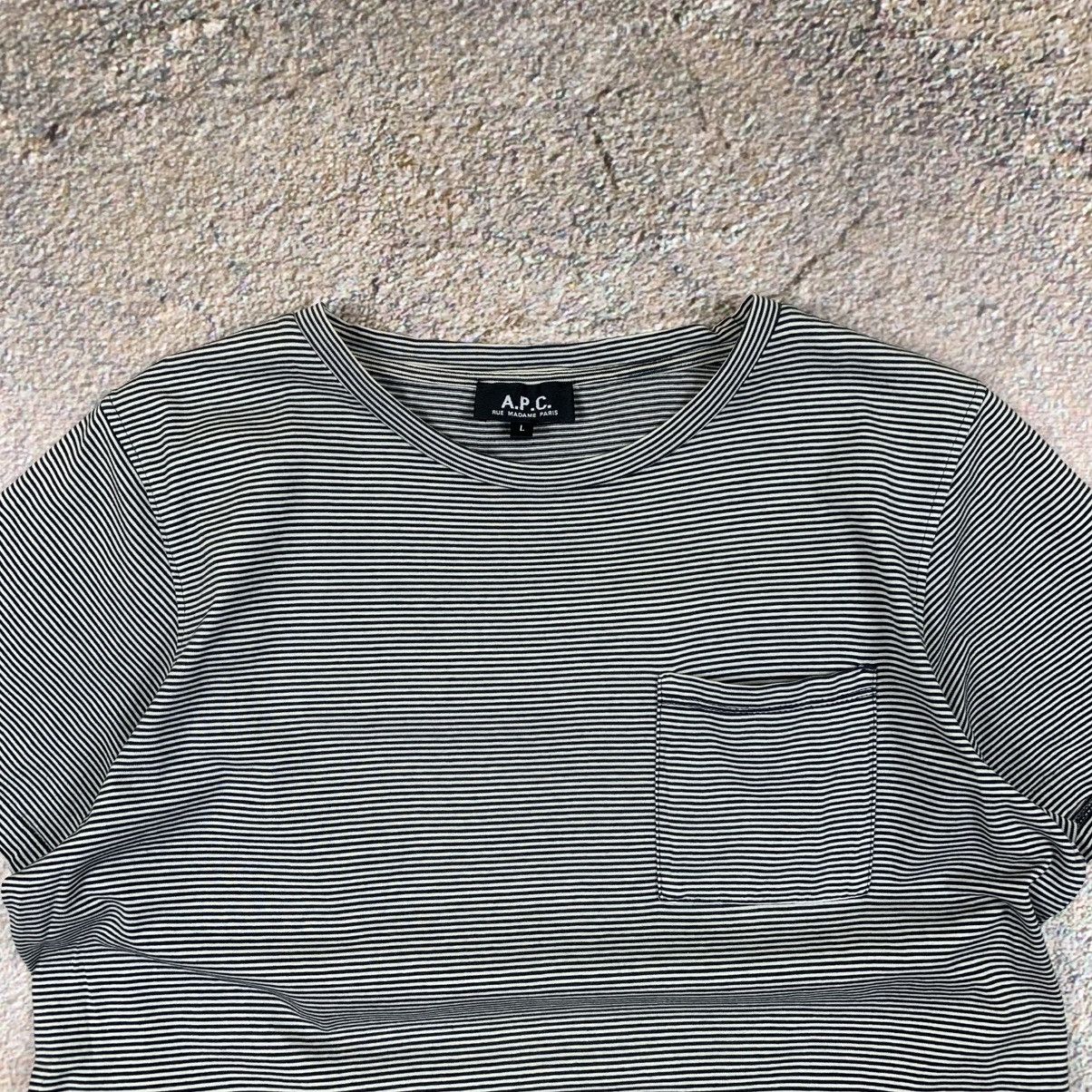 A.P.C. A.P.C. Rue Madame Paris Striped Pocket T Shirt Size US L / EU 52-54 / 3 - 2 Thumbnail