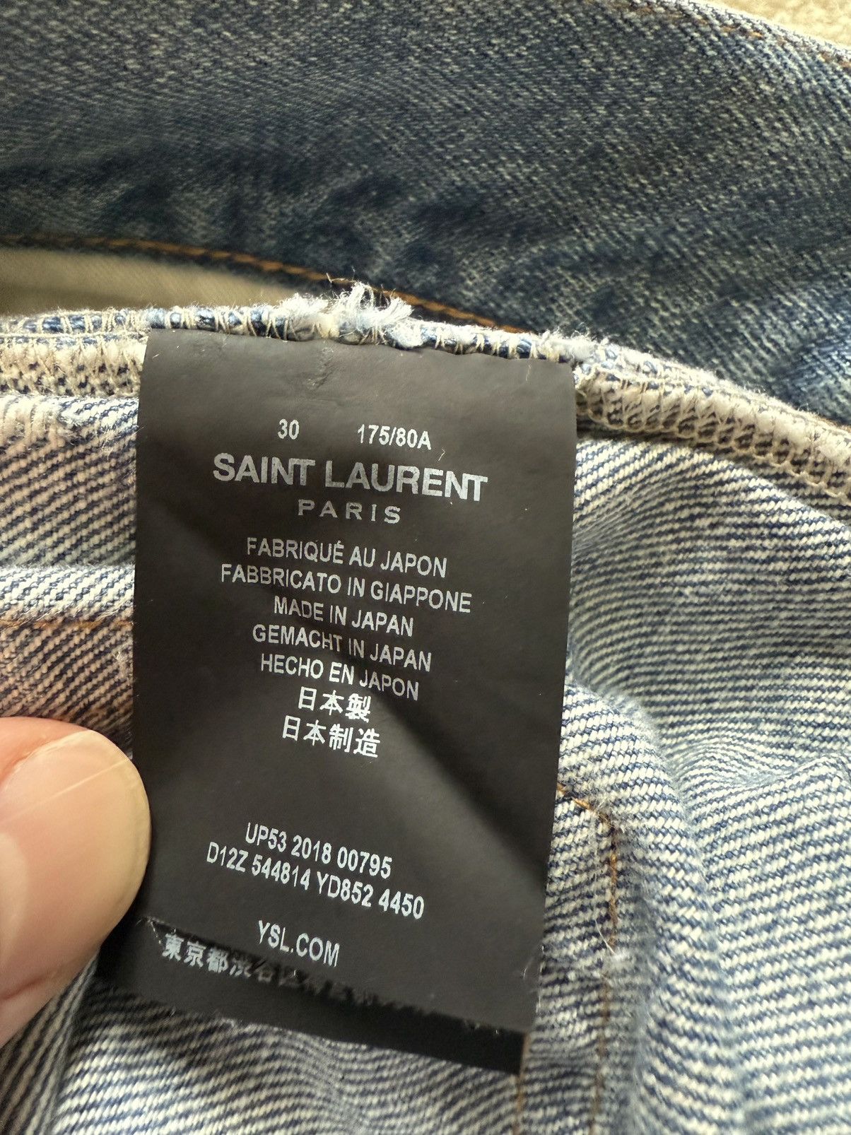 Saint Laurent Paris Saint Laurent slim ripped denim jeans 30 Santa Monica wash Size US 30 / EU 46 - 20 Thumbnail