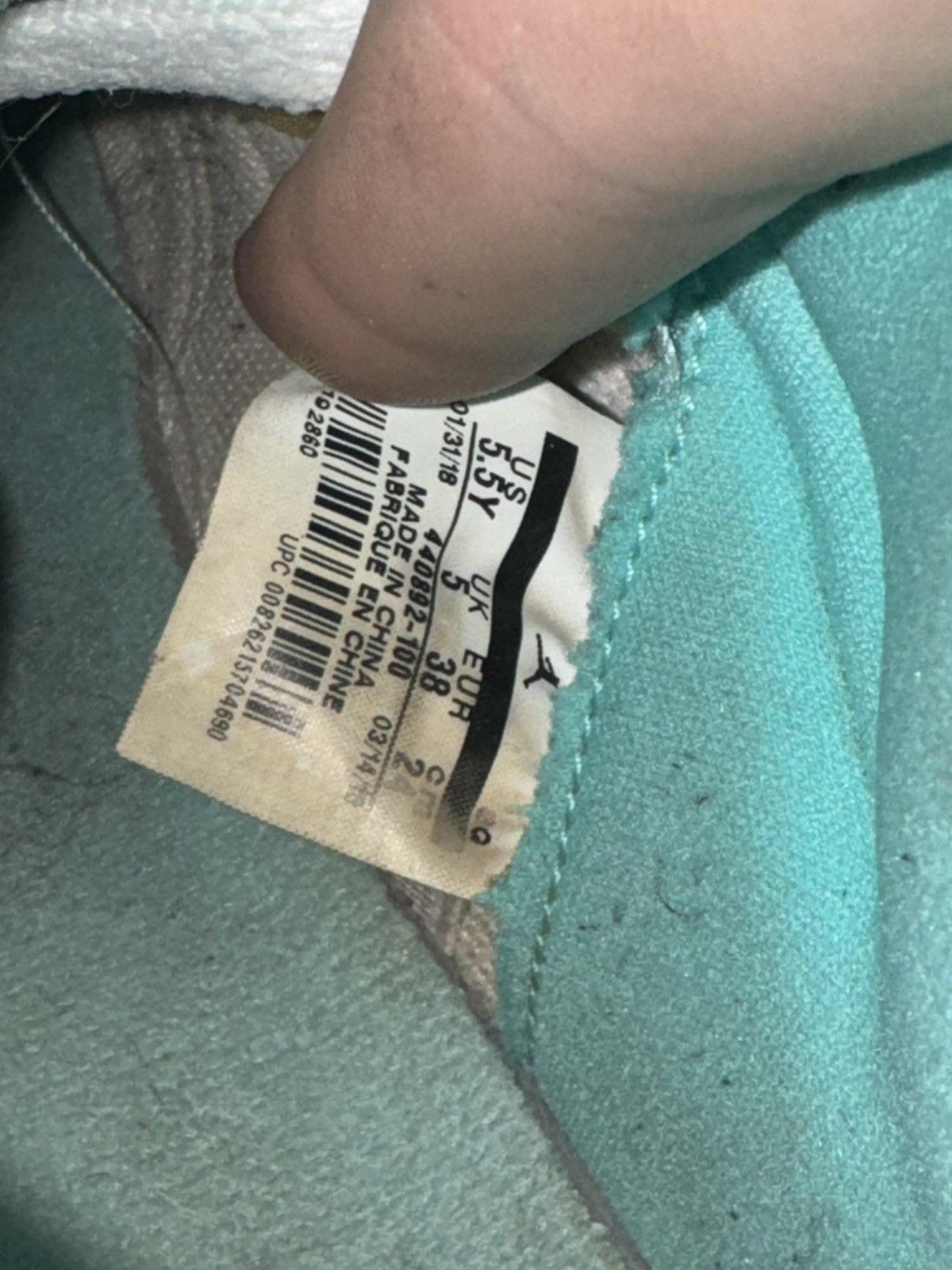 Jordan Brand × Nike Jordan 5 Light aqua Size 5.5y/7w Size US 5.5 / IT 35.5 - 6 Thumbnail