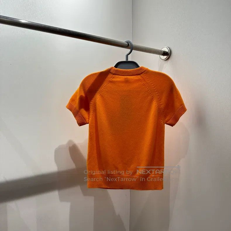 Hermes Hermes Pig Nose Pocket Cashmere Knit Short Sleeve Size XXS / US 00 / IT 34 - 2 Thumbnail