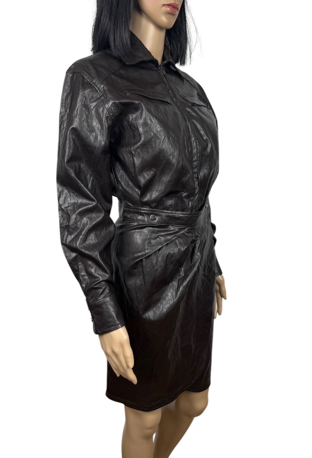 ba&sh Ba&sh Robe Sophia Marron Dress Viscose Collared size 0 XS Size XS / US 0-2 / IT 36-38 - 4 Thumbnail