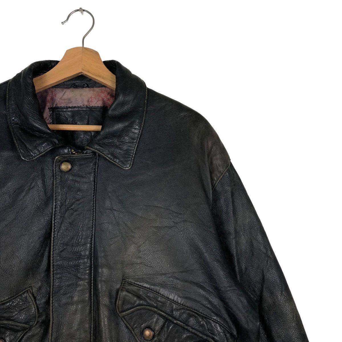 Genuine Leather 🔥90’s Vintage Genuine Leather Jacket Bomber Red Stage Japan Size US M / EU 48-50 / 2 - 5 Thumbnail