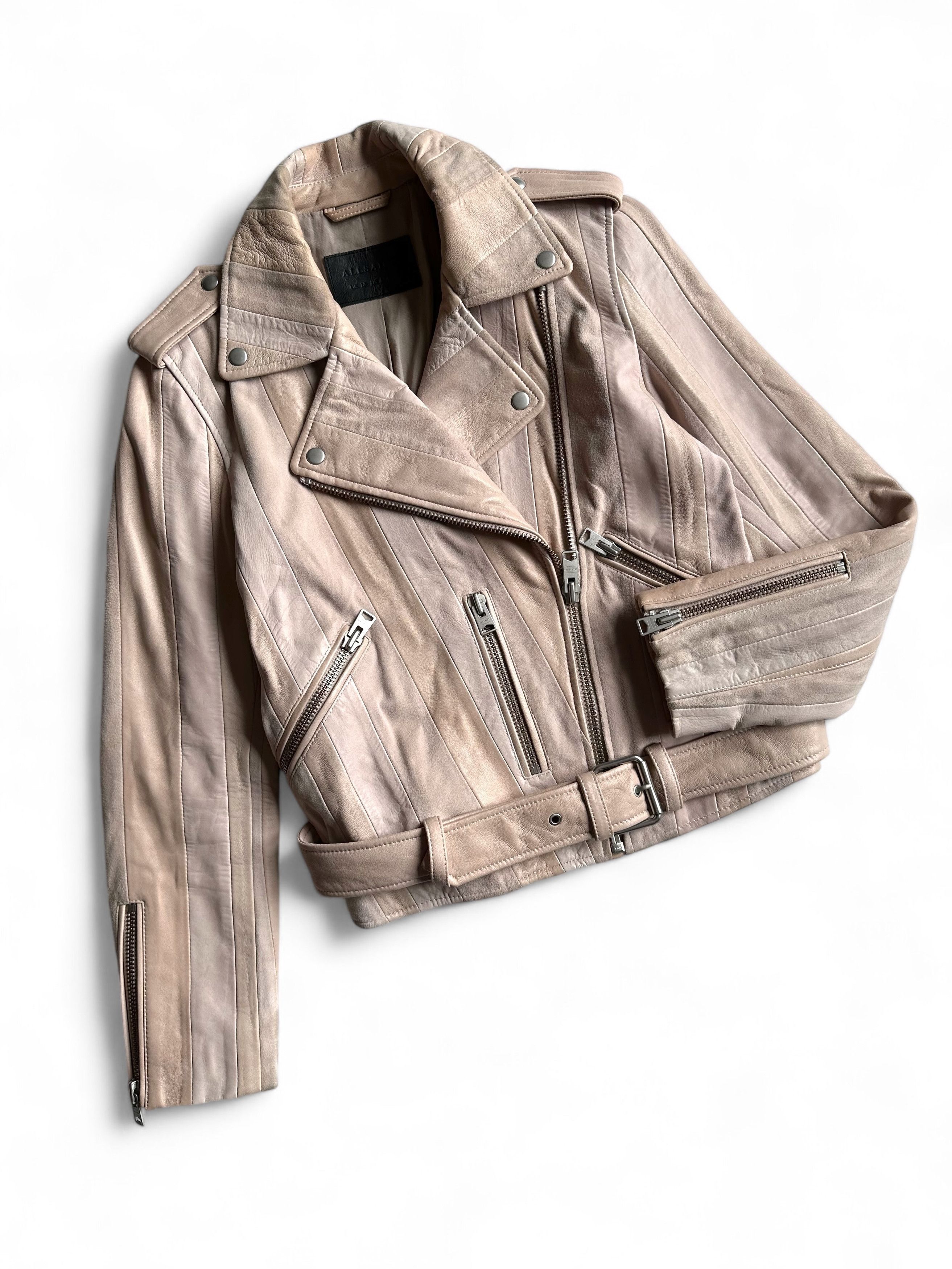 Allsaints Allsaints Sample Leather Suede Biker Jacket Size M / US 6-8 / IT 42-44 - 2 Thumbnail