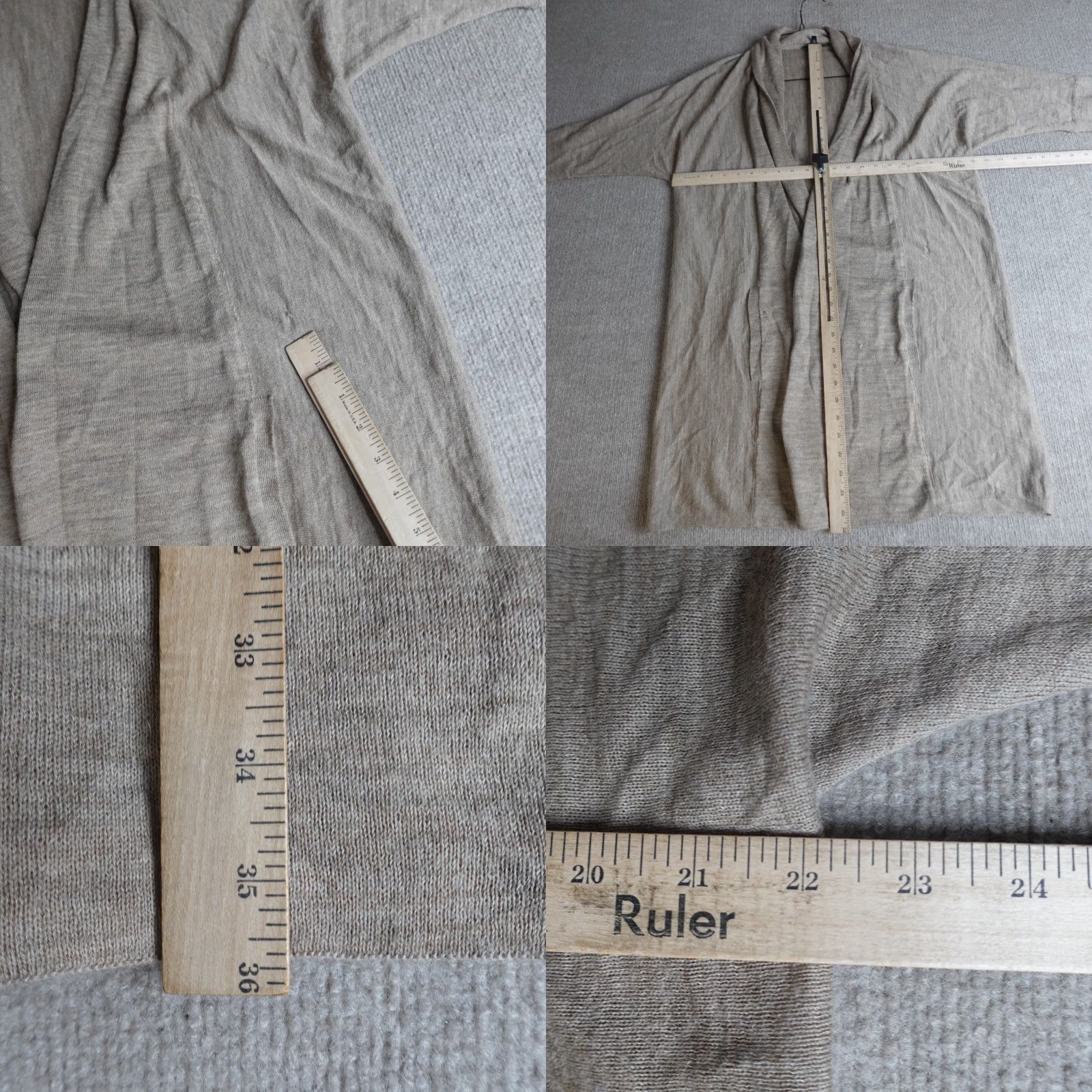 Eileen Fisher Eileen Fisher Womens Sweater Cardigan M Beige Alpaca Open Front Knit Season: Winter, Fall, Spring Womens Size M / US 6-8 / IT 42-44 - 8 Thumbnail