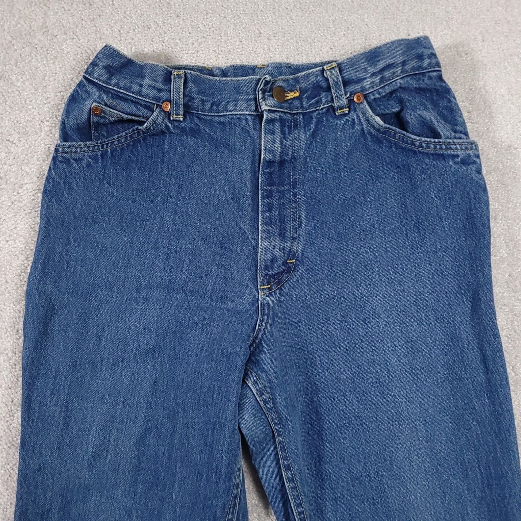 Lee VINTAGE Lee Riders High Rise Denim Jeans Women's 14 Hemmed Short 26.5" USA Made Size 29" - 3 Thumbnail