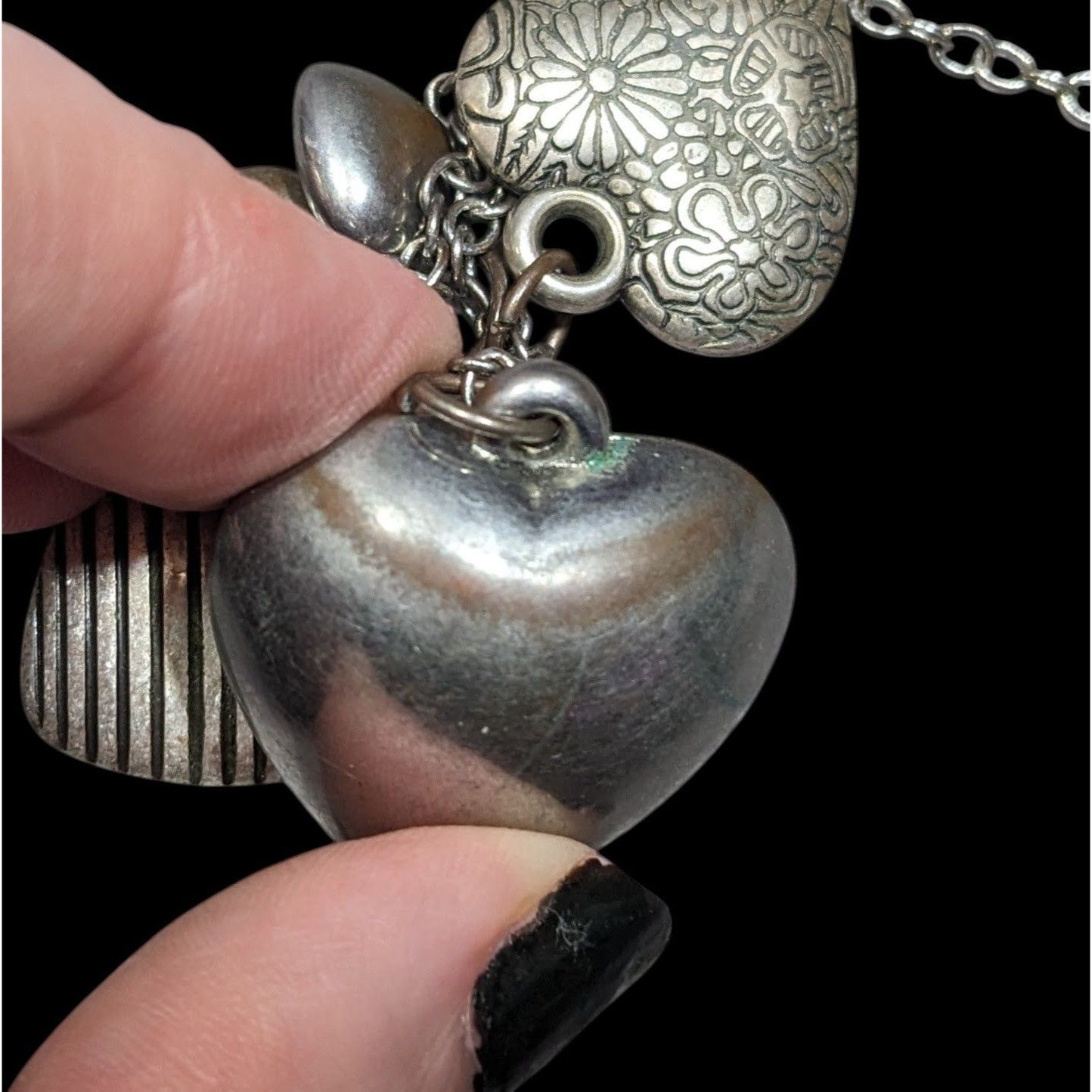 American Eagle Outfitters American Eagle Outfitters Y2K Preppy Puffed Heart Cluster Ch Size ONE SIZE - 6 Thumbnail