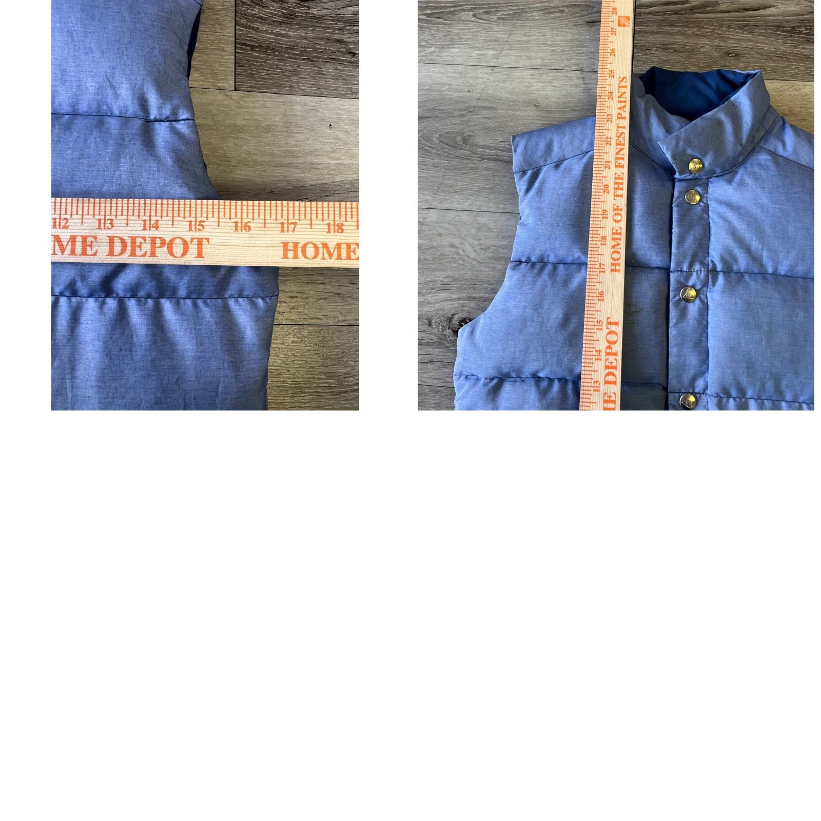 VINTAGE Gerry Vest XS Blue Reversible Puffer Down Snap USA Made 