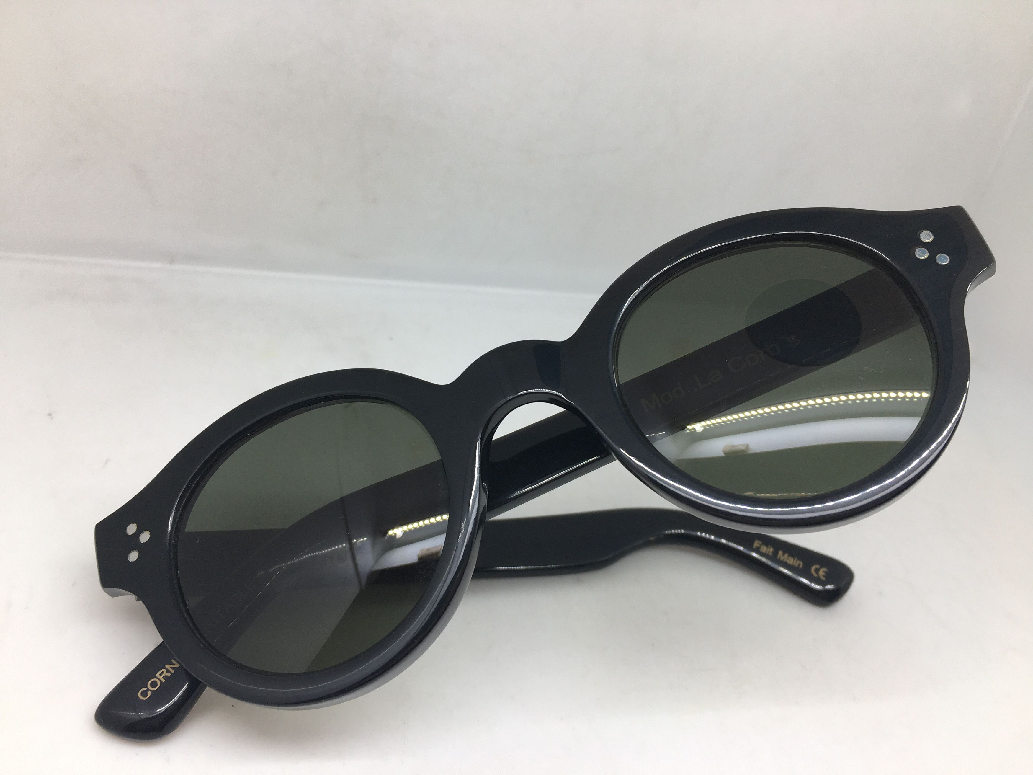 Lesca Lunetier Lesca Lunetier Genuine Horn CORBUSIER Architect Sunglasses Size ONE SIZE - 8 Thumbnail