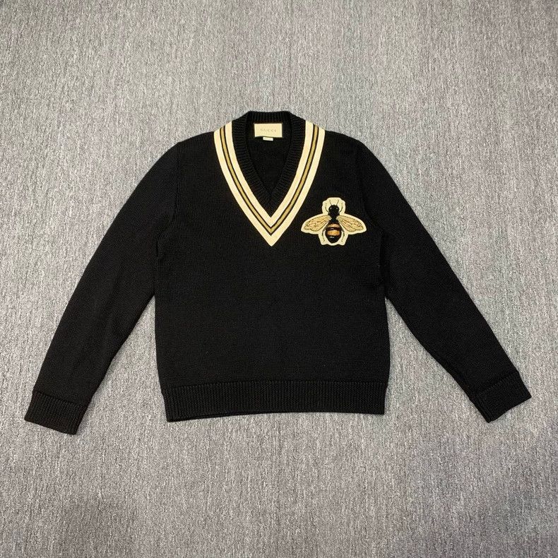 Gucci Gucci Bee V-Neck Knit Sweater Size S- DMC Size US S / EU 44-46 / 1 - 1 Thumbnail