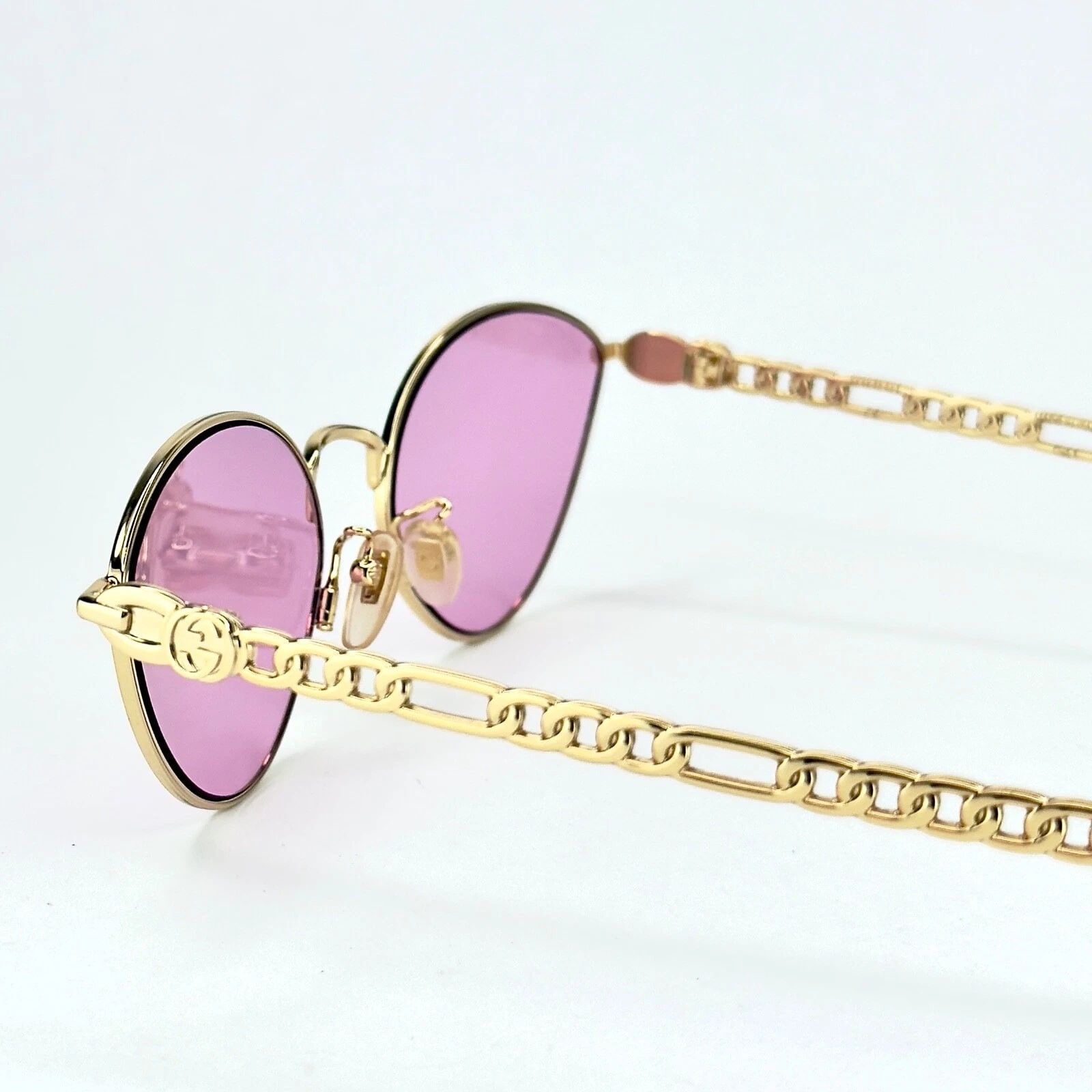 Gucci GUCCI GG0977S CHAIN 0977 Gold Pink Crystal Heart 004 Size ONE SIZE - 10 Thumbnail