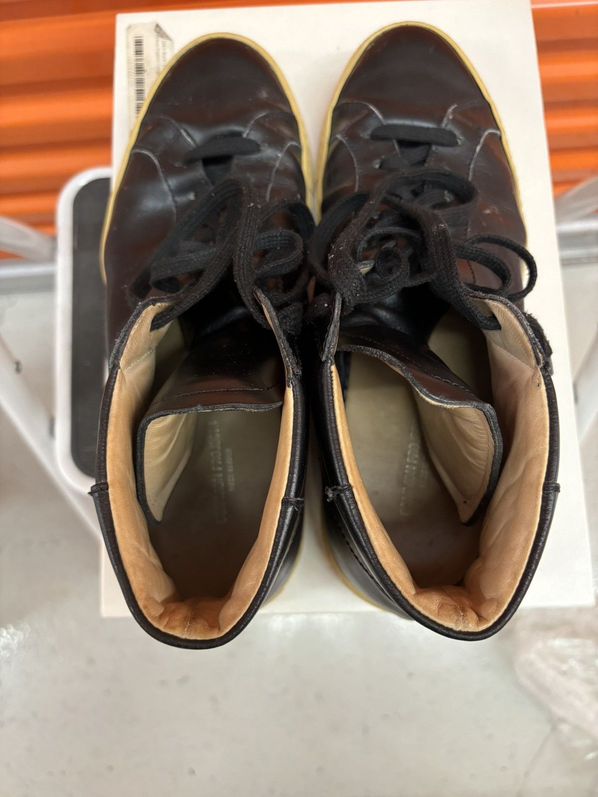 Common Projects × Designer ***FINAL DROP***RARE COMMON PROJECTS VINTAGE HIGH LEATHER 43 Size US 10.5 / EU 43-44 - 11 Thumbnail